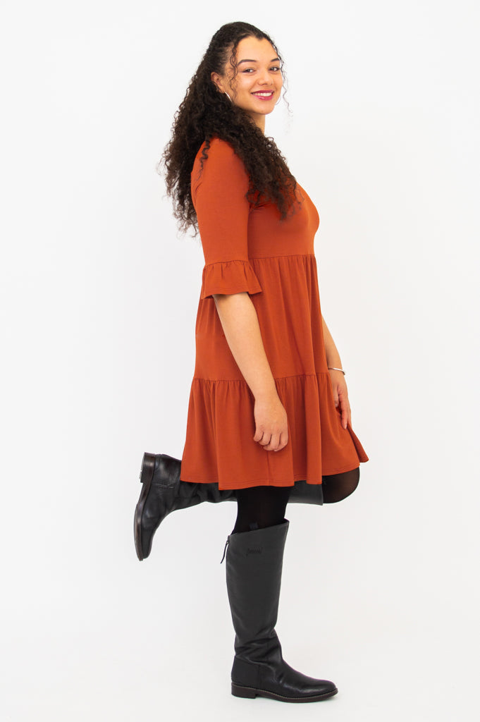 Bernadette Women's Copper Bamboo Dress - Elegant & Comfortable Summer Dress for Casual Outings, Beach Wear, and Outdoor Events