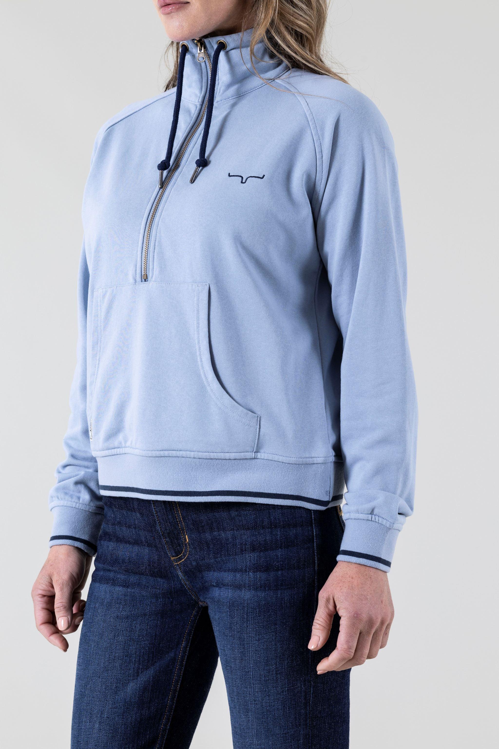 Mabeline Cropped Qz Sweatshirt - Women's Casual Pullover Hoodie for Fall & Winter | Cozy Streetwear for Everyday Wear, Gym, and Lounge