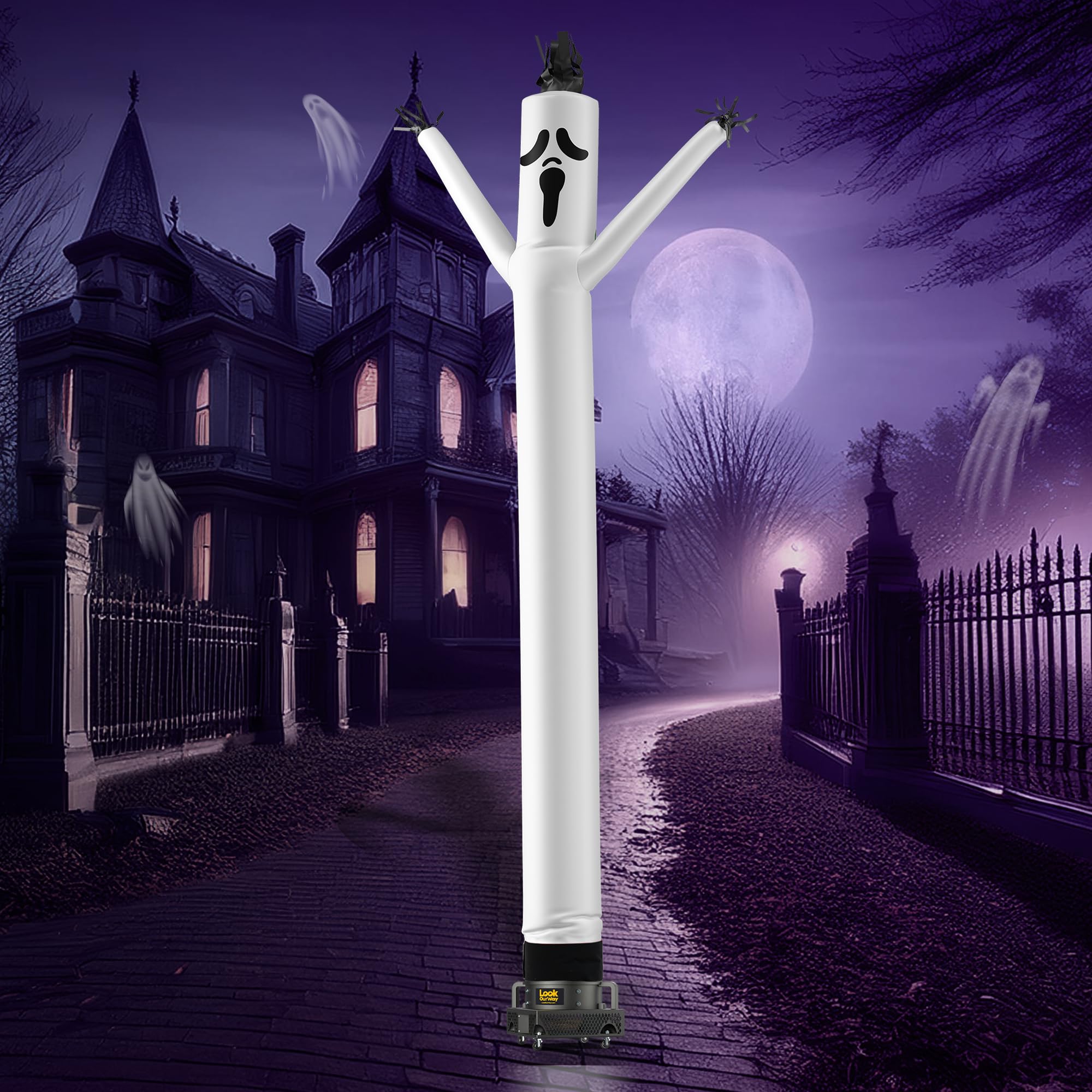 Ghost Air Dancers® Inflatable Tube Man - 10ft Halloween Decoration for Outdoor Parties, Car Dealerships & Sporting Events | Eye-Catching Waving Air Dancer for Advertising & Festive Decor