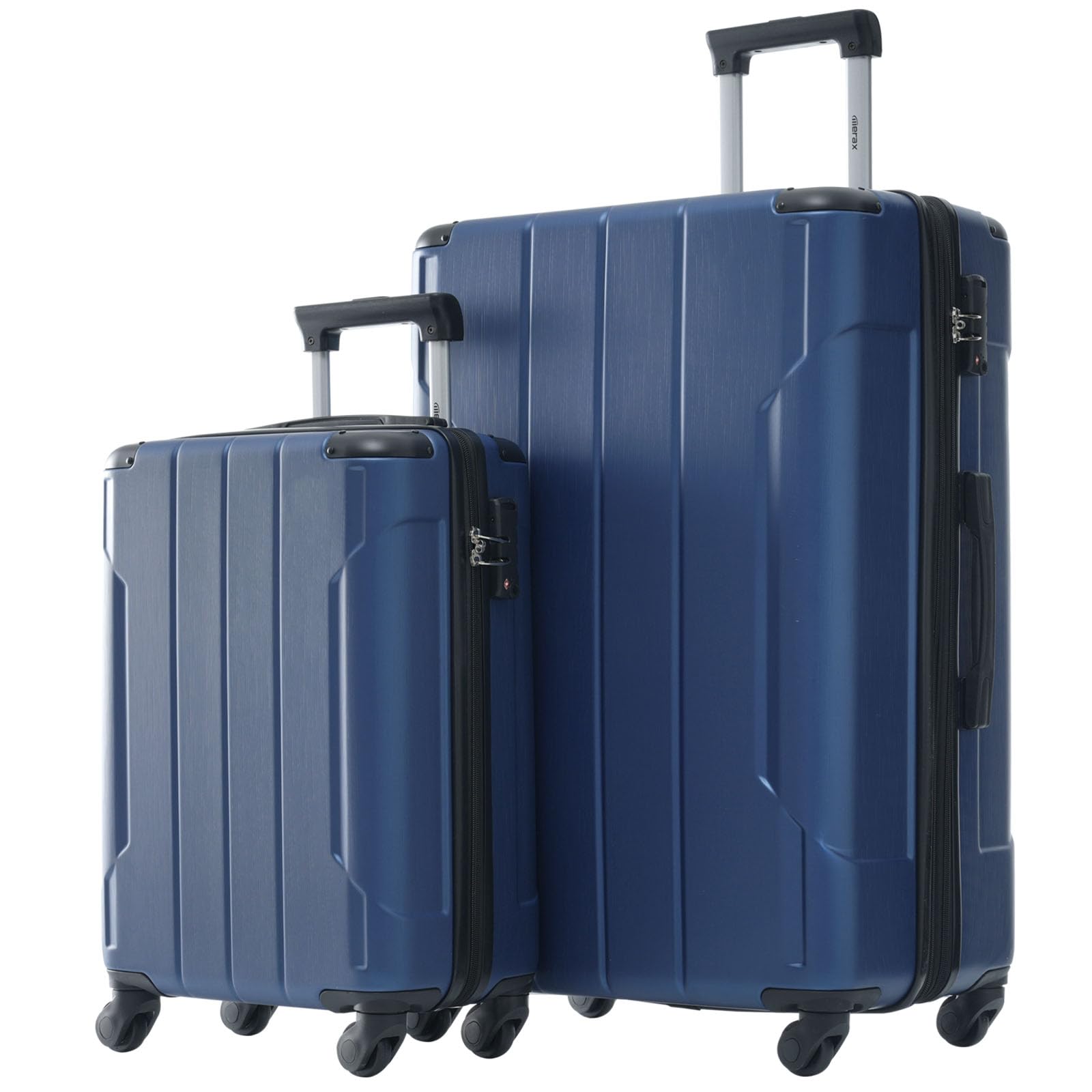 Merax Expandable Lightweight Spinner Suitcase Set (20/24/28 Inch) - Durable Corner Guards, Blue 3-Piece Luggage for Travel, Business Trips & Vacations