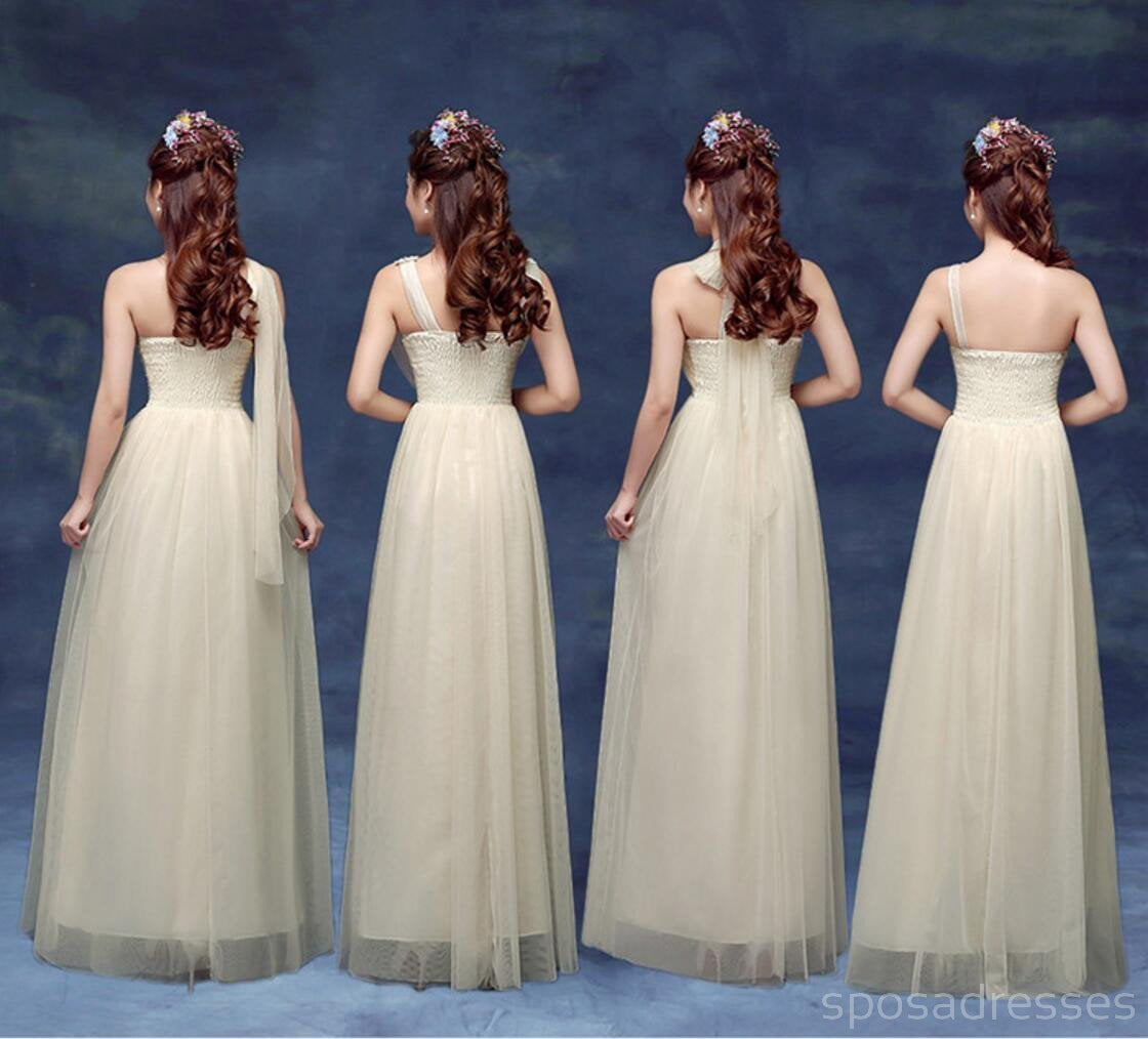 Elegant Peach Mismatched Tulle Long Bridesmaid Dresses - BD011 | Perfect for Weddings, Formal Events & Prom Nights