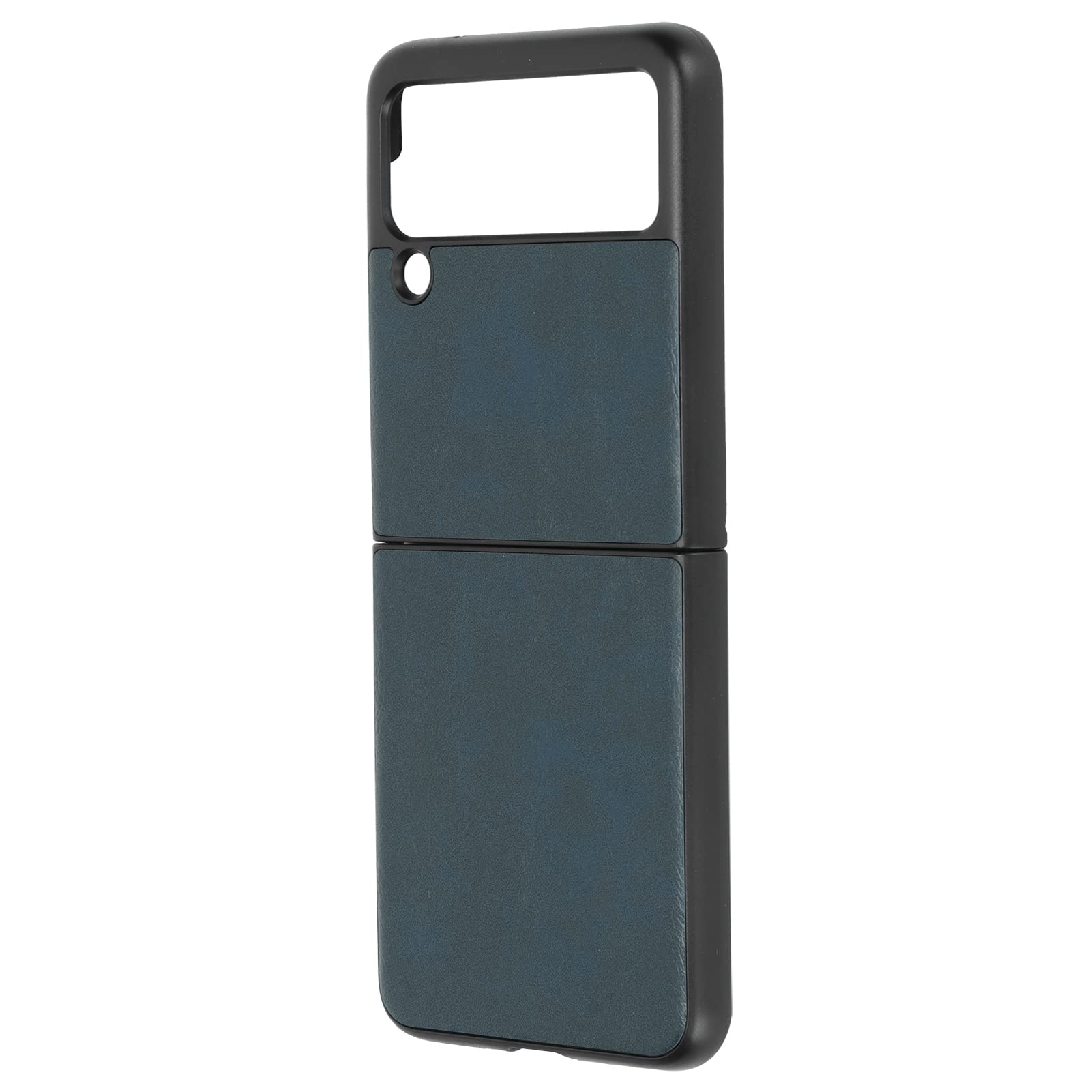 Premium Leather Texture Phone Case for Galaxy Z Flip 3 - Durable, Scratch-Resistant, Stylish Blue Leather Pattern Cover | Perfect for Business, Travel & Everyday Protection