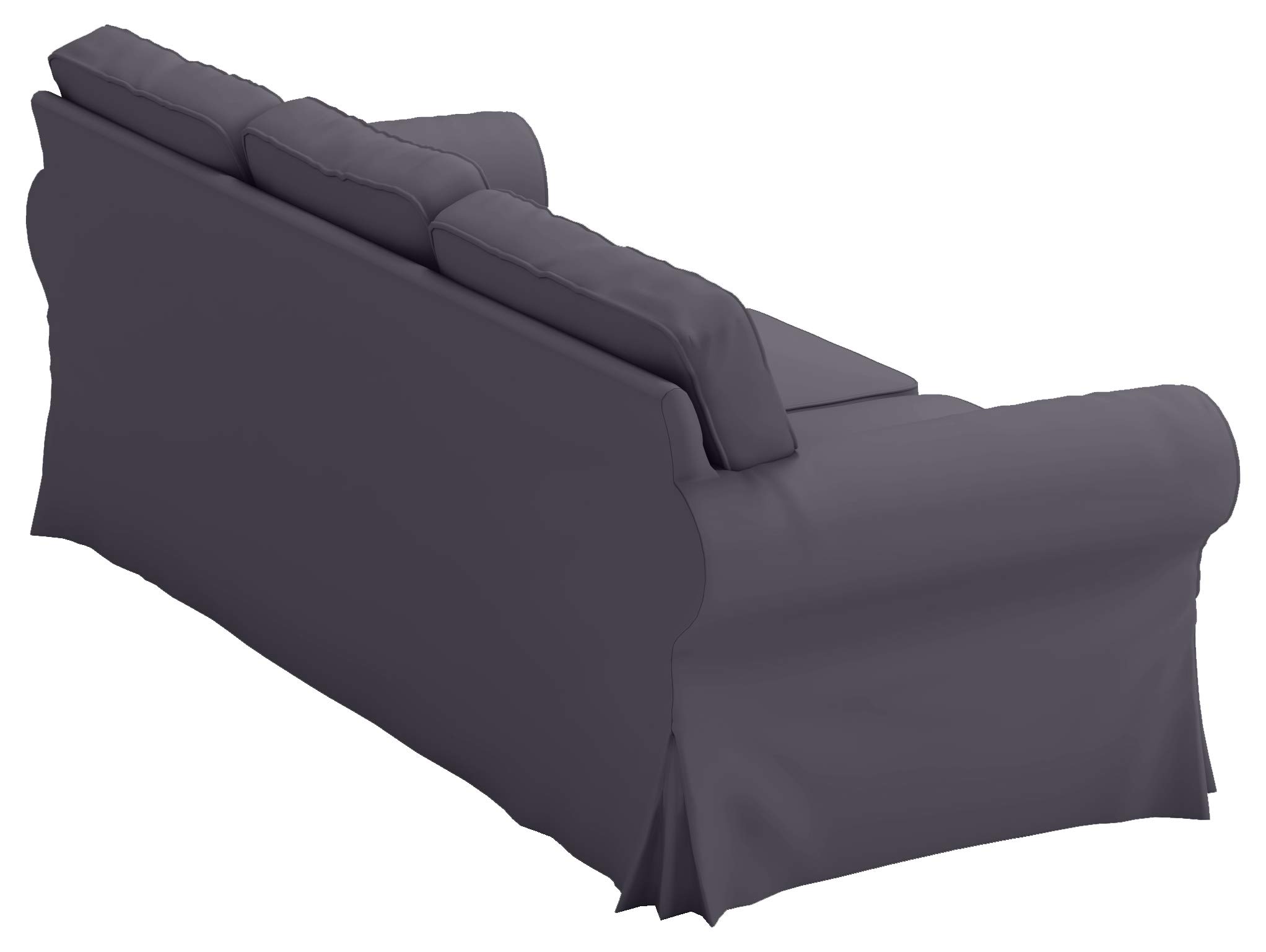 Heavy Cotton Ektorp 3-Seat Sofa Cover Replacement for IKEA Ektorp Sofa - Dark Gray Sofa Slipcover | Durable, Washable Furniture Protector for Living Room, Family Room & Home Decor