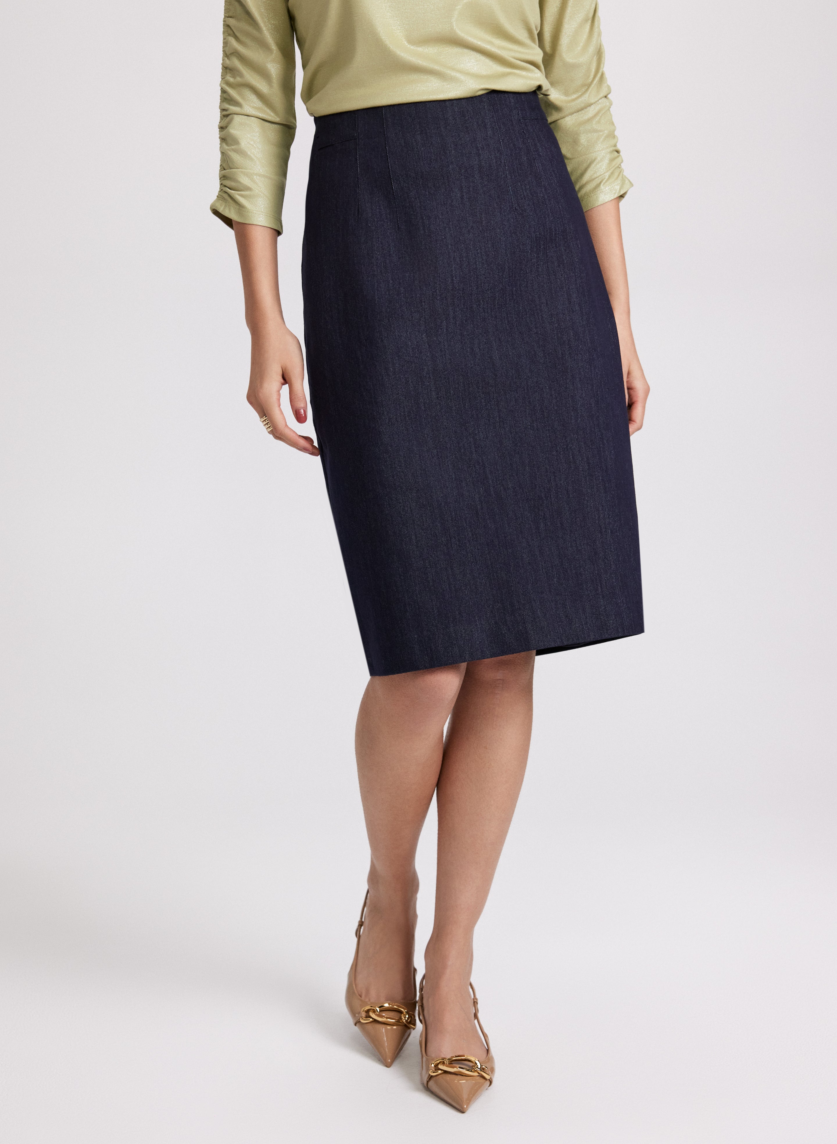 Stylish High Waist Denim Pencil Skirt for Women - Slim Fit Stretchy Jeans Skirt - Perfect for Office, Date Night & Casual Outings