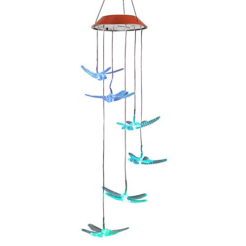 Solar Dragonfly String Lights with LED - Christmas White Wind Chimes with Photosensitive Auto Control | Outdoor Garden, Patio, Yard & Home Decoration for Holiday, Party & Wedding