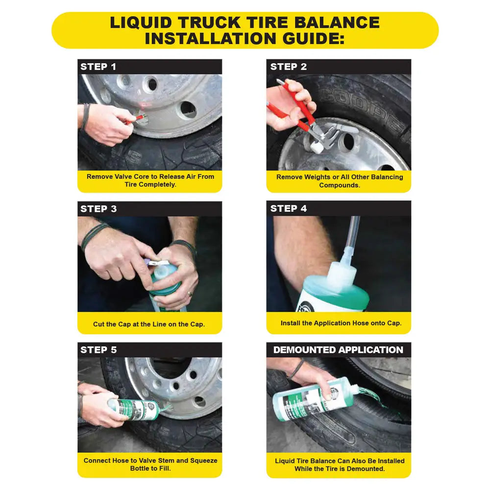 ESCO 20471 32oz Liquid Tire Balancer - Pack of 12 Bottles for Smooth Ride & Extended Tire Life | Perfect for Trucks, RVs & Heavy-Duty Vehicles