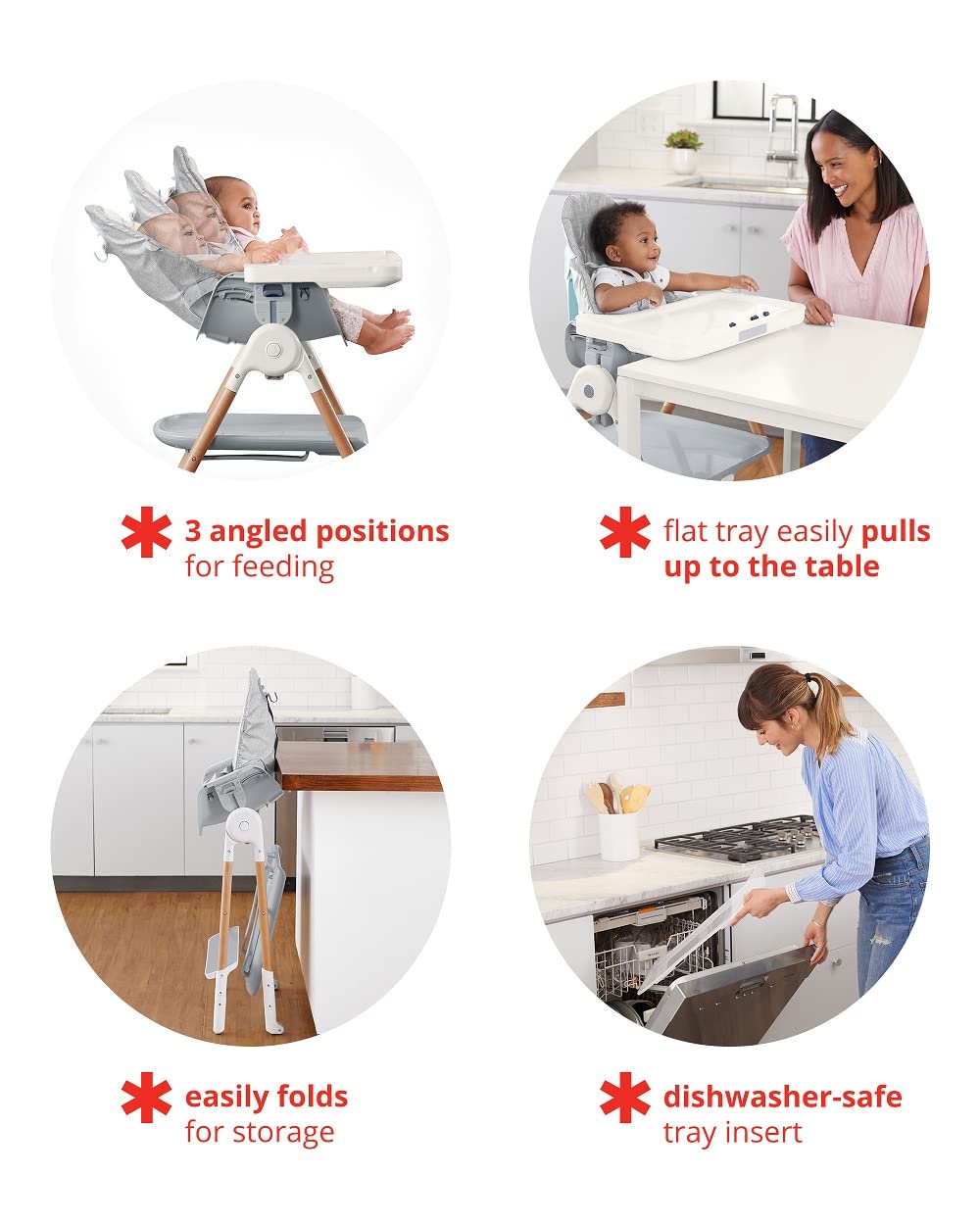 Skip Hop 2-in-1 High Chair - Convertible Sit-to-Step Toddler Booster Seat for Babies & Kids | Perfect for Dining, Kitchen & Travel Use