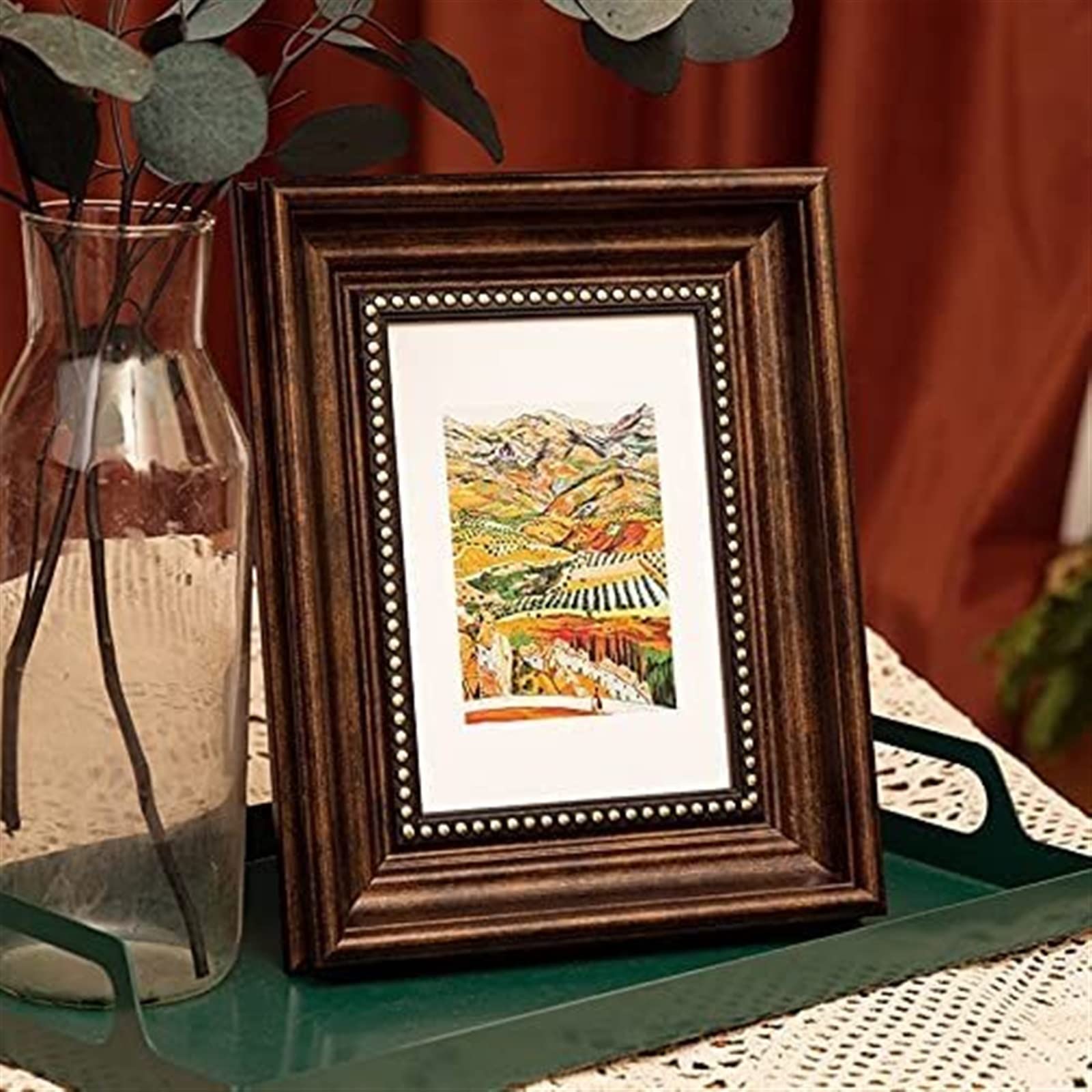 Vintage Resin Photo Frame 6/7/8/10 Inch - Classic Wall & Desktop Picture Frame for Family Photos, Wedding Decor, Home Decoration | Perfect for Living Room, Bedroom, Office & Gift Giving