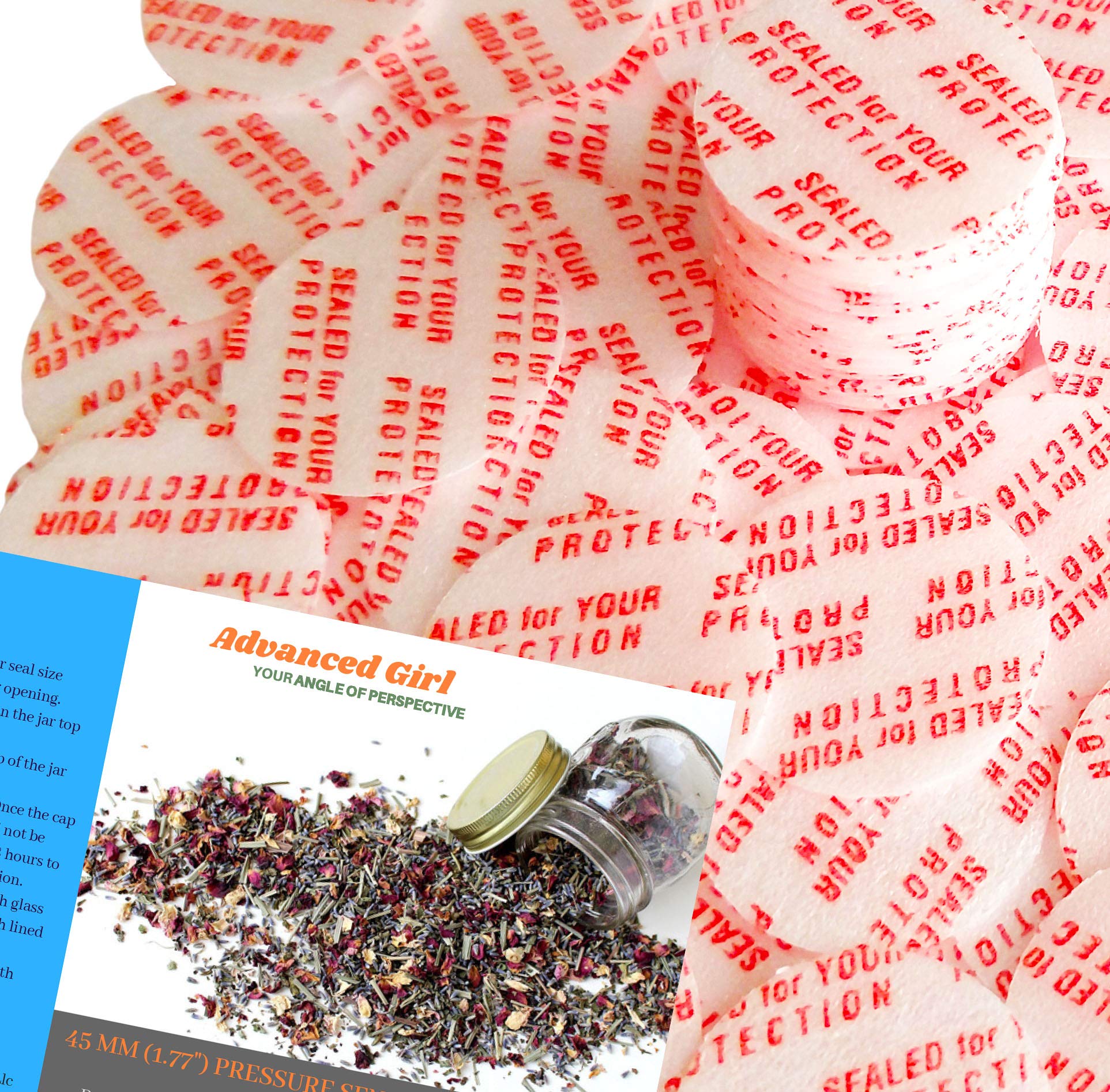 Pressure Sensitive Torque Activated Seals Cap Liners - 45mm (1.77