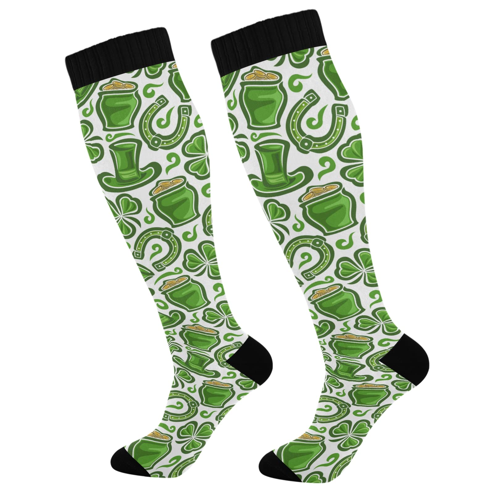 ODAWA Holiday Hearts Compression Socks for Women & Men - Breathable Knee-High Support Socks for Sports, Trekking & Running - Perfect for Travel, Workout & Daily Comfort