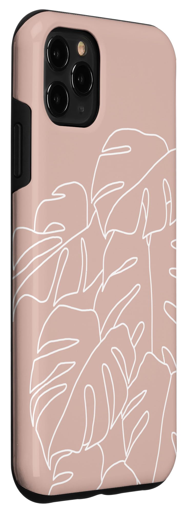 iPhone 11 Pro Max Case - Monstera Leaf Botanical Design, Tropical Plant Pattern, Modern Blush Pink Protective Cover | Perfect for Travel, Beach & Summer Style