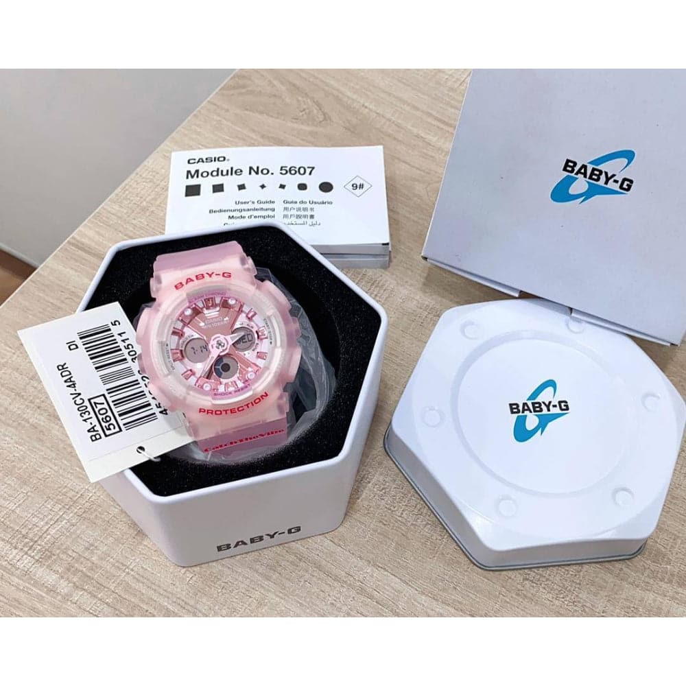 CASIO BABY-G BA-130CV-4ADR Pink Resin Strap Women's Digital Sport Watch - Waterproof, Shock Resistant for Running, Swimming & Outdoor Activities
