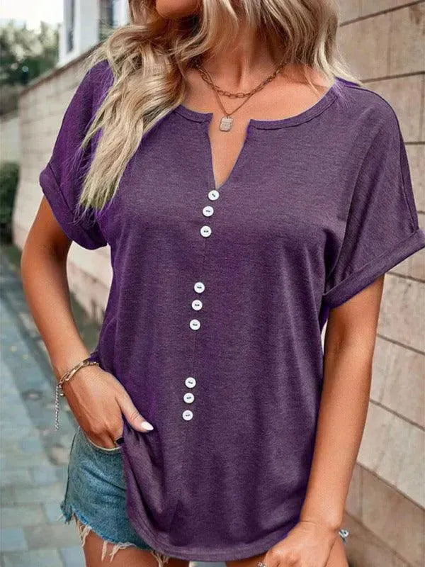 Women's Knitted Casual V-Neck Top - Soft Comfortable Pullover Sweater for Everyday Wear, Office & Outings