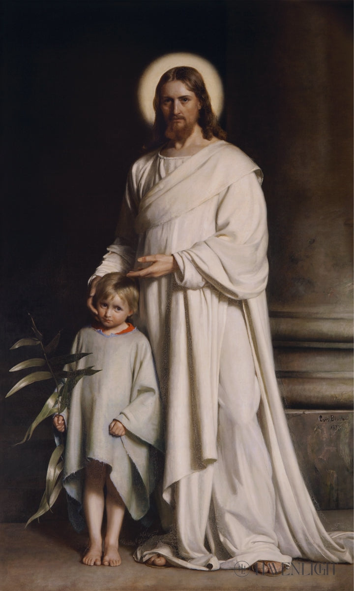 Christ With Boy By Carl Bloch - Religious Wall Art, Christian Home Decor, Biblical Painting for Living Room & Church