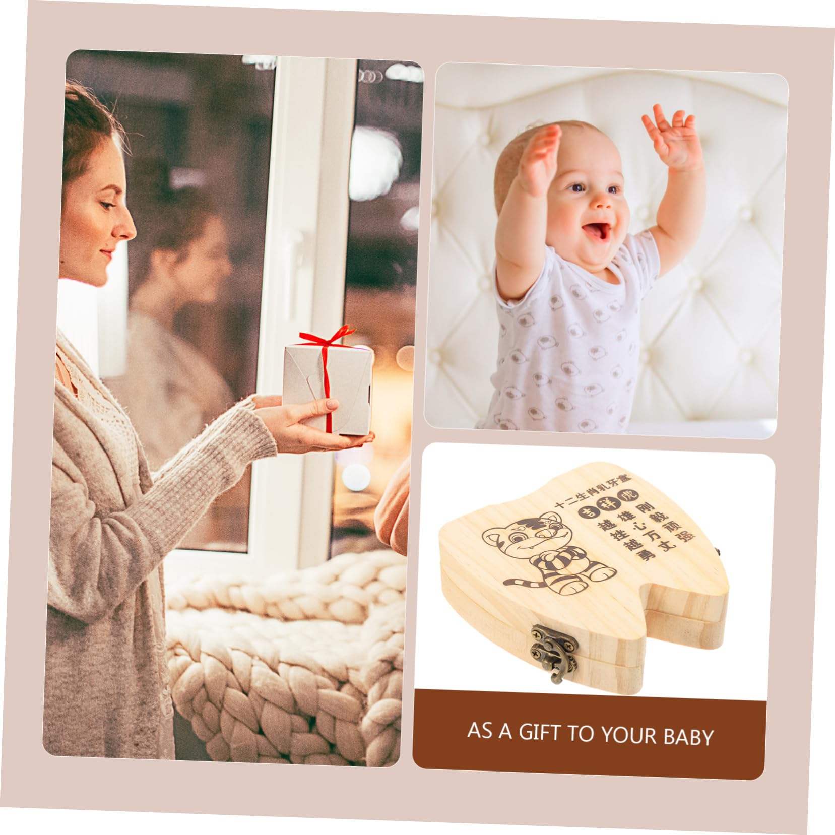 iFundom 4-Pack Kids Tooth Fairy Keepsake Box - Wooden Baby Teeth Storage Organizer for Boys & Girls - Perfect for Wig Making, First Tooth Loss, and Memory Preservation
