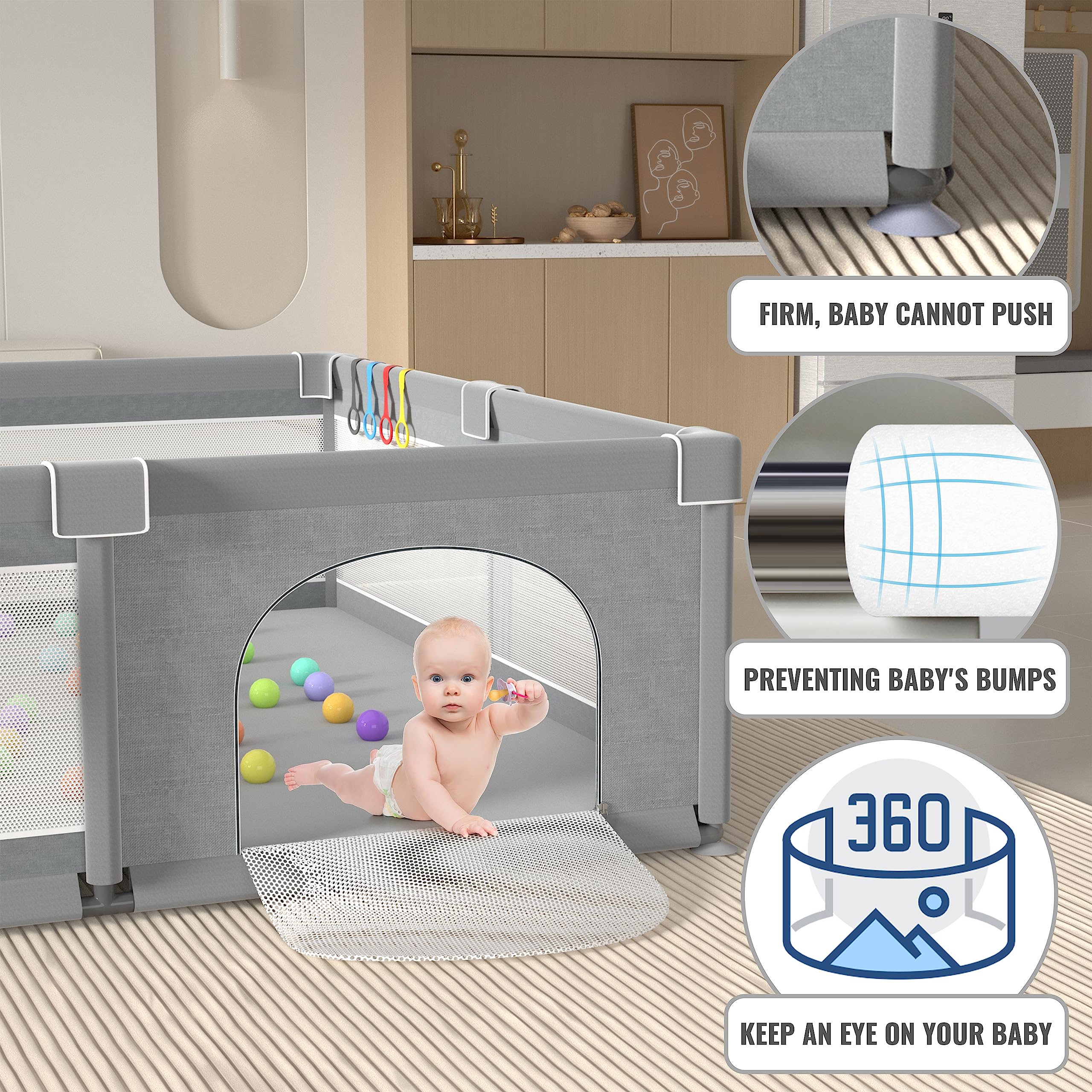 LUTIKIANG Extra Large Baby Playpen for Toddlers - 79
