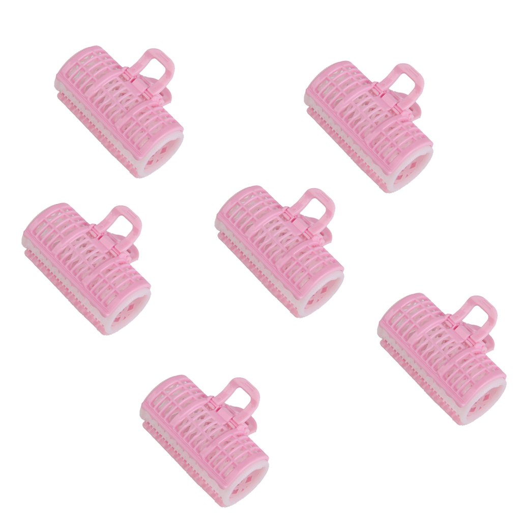 6pcs Pink Hair Rollers Set - Soft Foam Curlers for DIY Styling, Home Salon & Party Hairstyles (Great for Women & Teens)