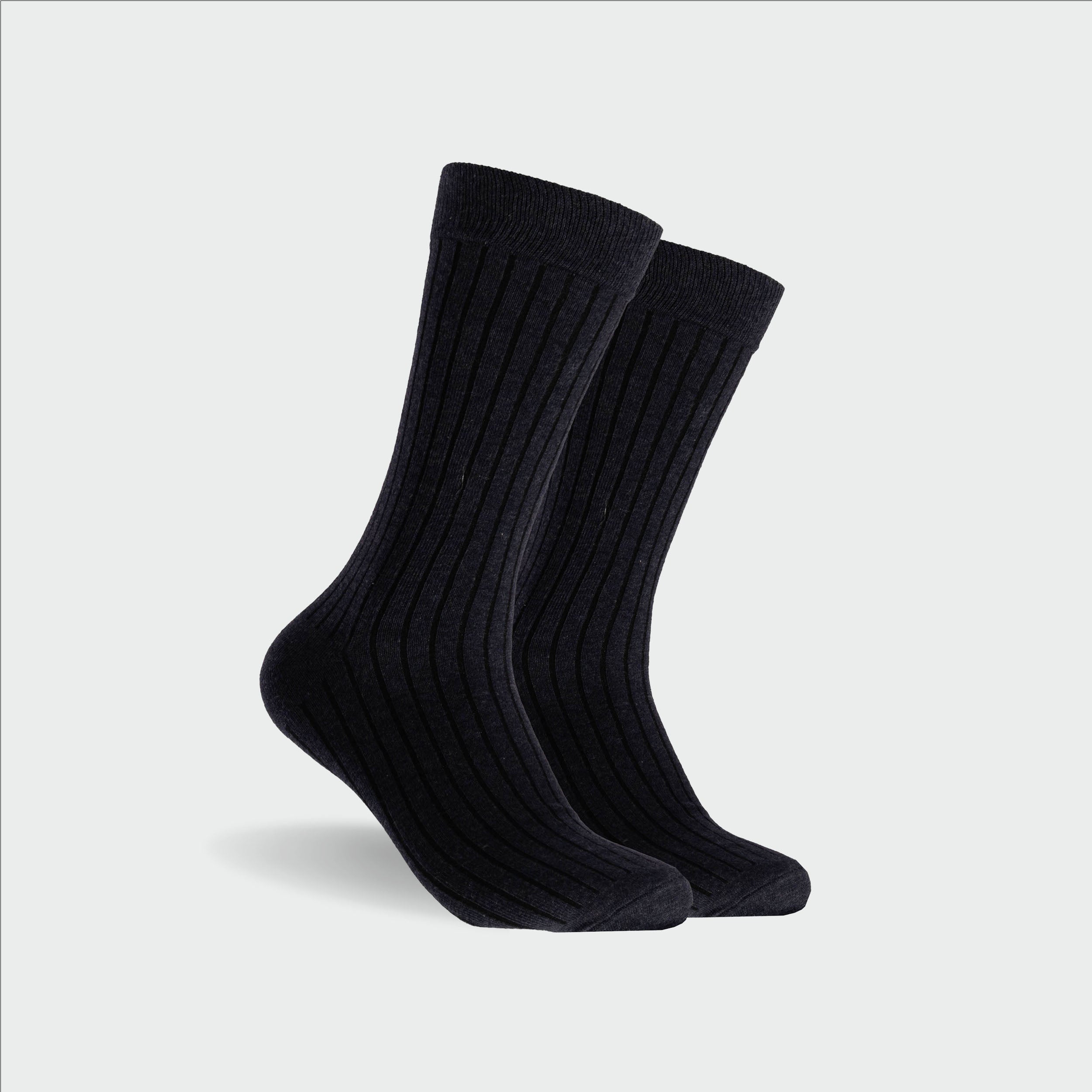 Men's Plain Cotton Crew Socks 5-Pack Navy Blue - Comfortable Everyday Socks for Work, Gym & Casual Wear