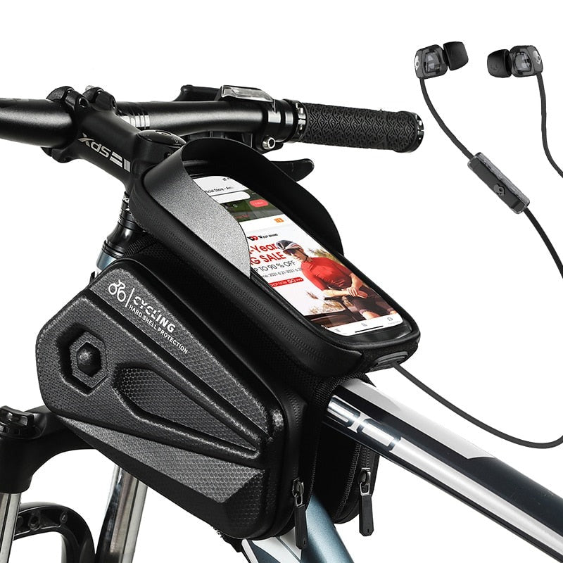 Waterproof MTB Bike Frame Bag - Front Top Tube Phone Pouch with Touch Screen Access for Cycling & Outdoor Adventures | Perfect for Mountain Biking, Commuting & Travel Accessories