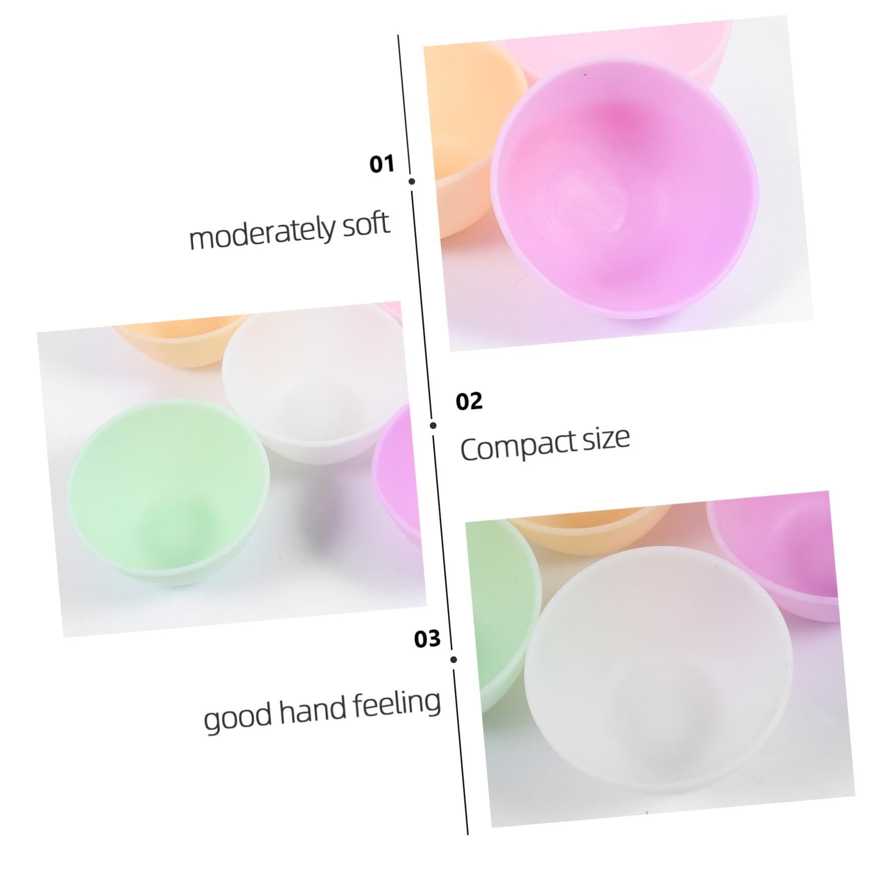 5pcs Silicone Mask Mixing Bowls - Reusable DIY Facial Mask & Skin Care Tool for Spa, Makeup, Sushi Dipping - Perfect for Home Beauty Routine & Professional Salon Use