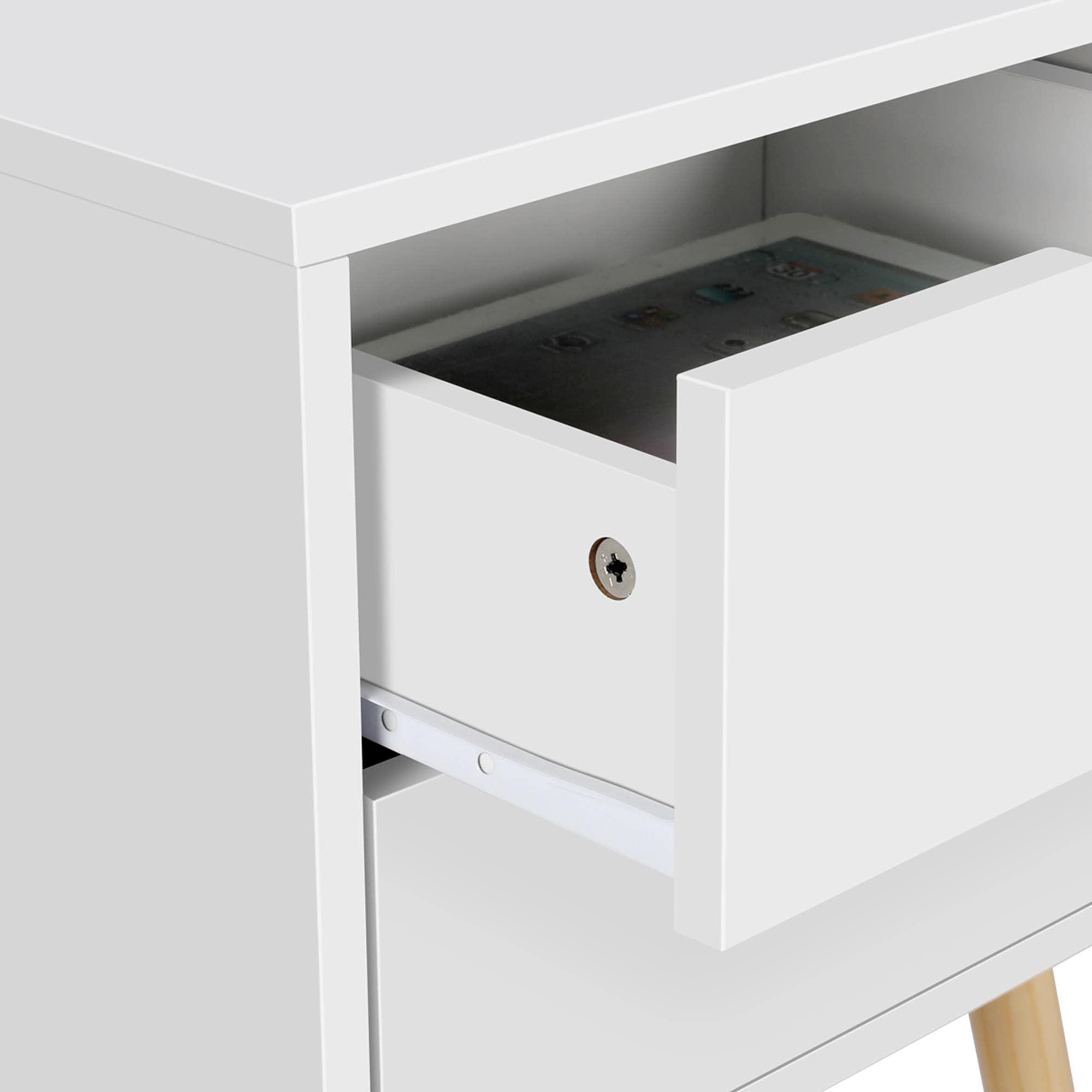 Yaheetech White Wooden Nightstands Set of 2 - Solid Wood Legs & 2 Drawers Bedside Tables - Modern End Tables for Bedroom, Living Room, Dorm - Perfect for Storage, Reading Lamps & Alarm Clocks