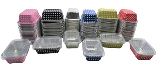 KitchenDance Disposable Aluminum Mini 6oz Loaf Pans (6 Ounce) - 12 Pack with Lids - Perfect for Baking, Meal Prep & Party Favors - Great for Muffins, Brownies & Individual Desserts