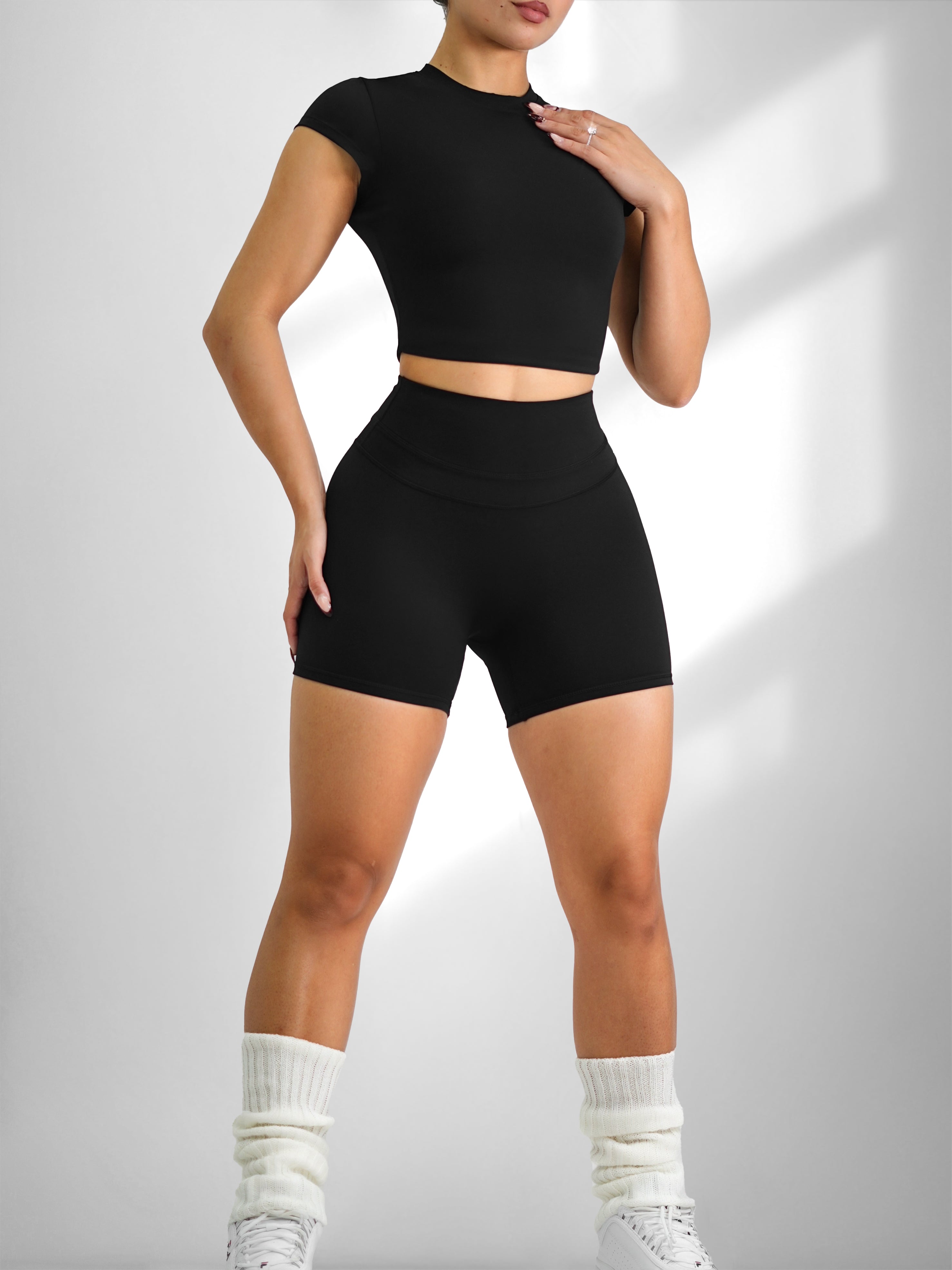 Align Athletic Shorts for Women - High Waist Yoga Running Workout Shorts (Black) | Perfect for Gym, Yoga, Running & Lounge Wear