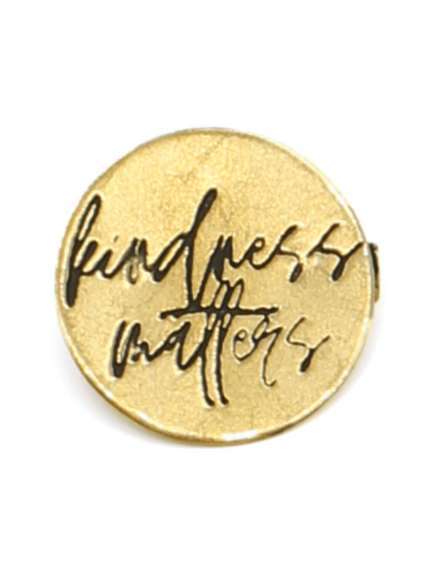 Kindness Matters Brass Pin - Inspirational Enamel Lapel Pin for Jackets, Bags & Hats - Motivational Gift for Friends, Teachers & Coworkers - Perfect for Everyday Wear, Special Occasions & Gifting