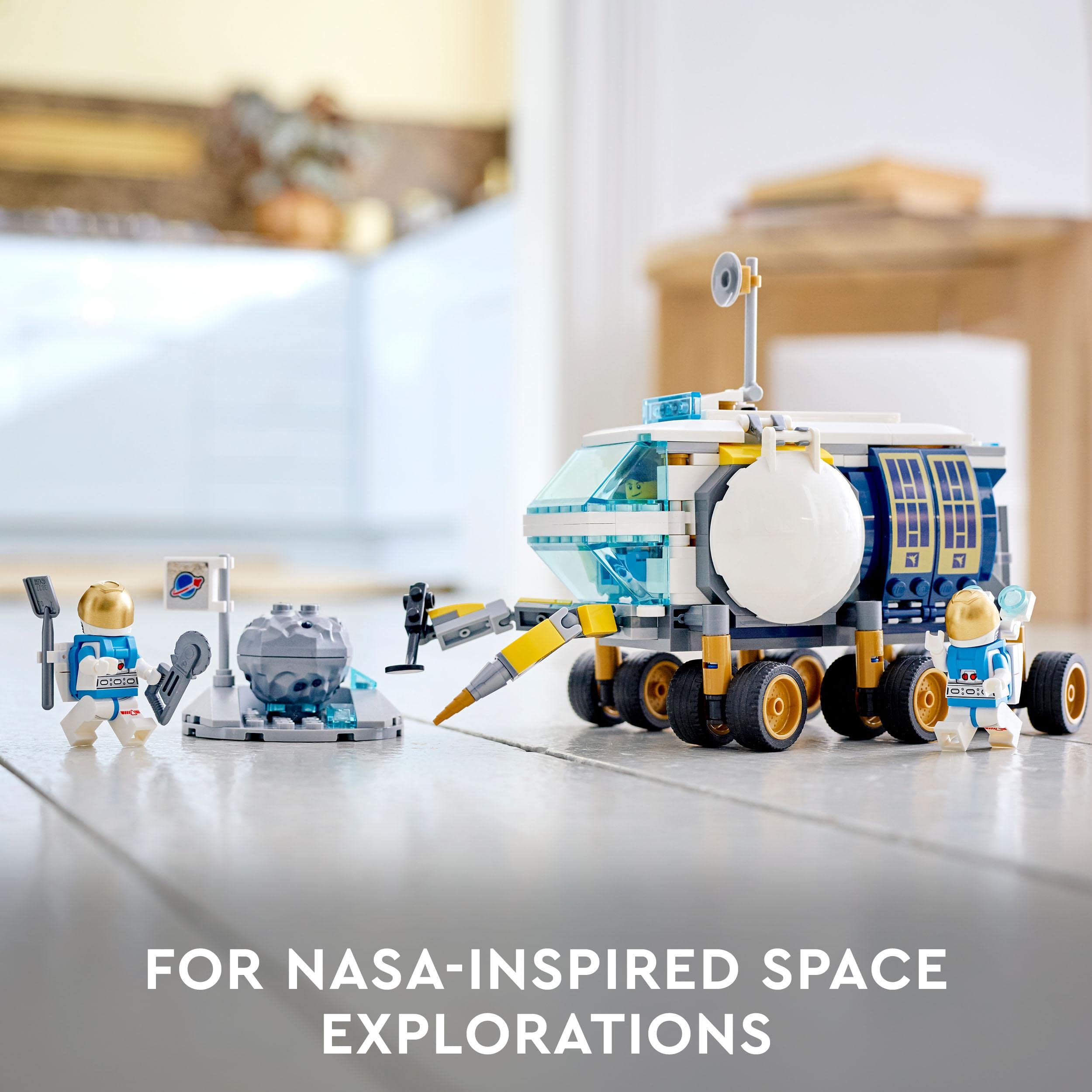 LEGO 60348 City Lunar Exploration Vehicle | NASA-Inspired Space Toys for Kids Ages 6+ | Astronaut Minifigures | STEM Learning & Imaginative Play