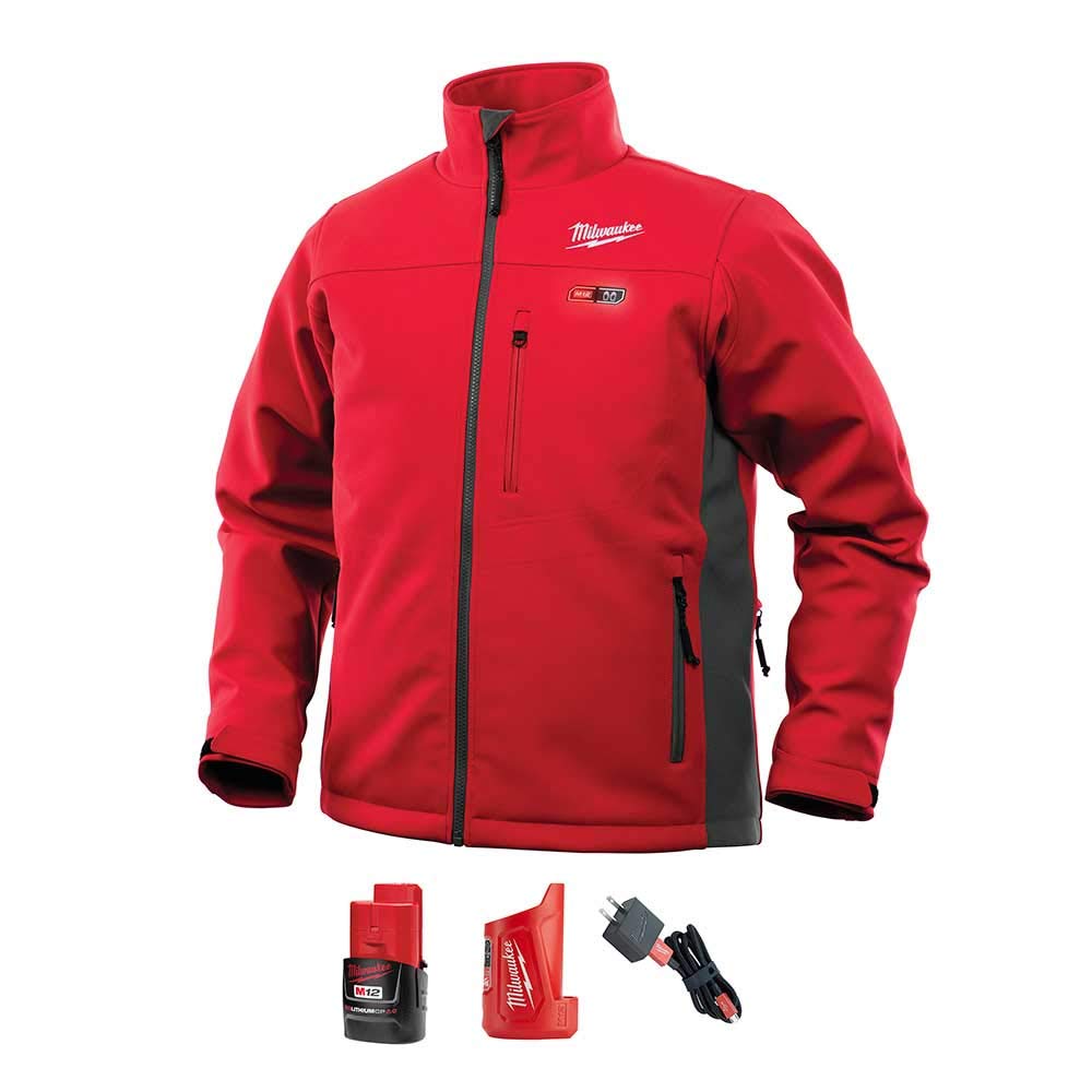 Milwaukee M12 Heated Toughshell Jacket Kit - Size S (Red) | 12V Battery-Powered Heated Jacket for Cold Weather | Perfect for Construction, Outdoor Work & Winter Activities