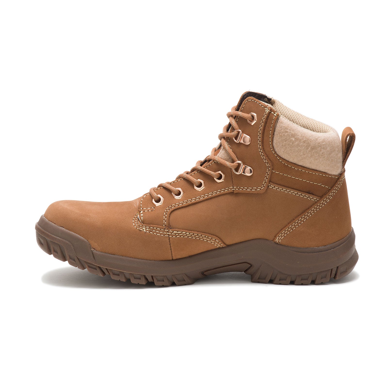 Tess Women's Steel Toe Work Boots - Brown Safety Shoes for Construction, Warehouse & Outdoor Work - Comfortable Non-Slip Work Boots for Women