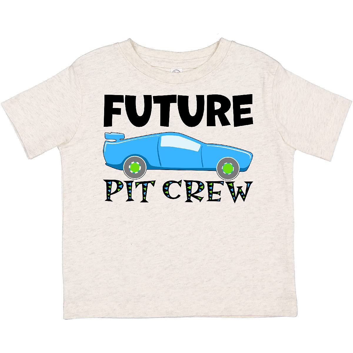 Inktastic Future Pit Crew Blue Race Car Toddler T-Shirt - Cute Toddler Boys' Graphic Tee for Racing Fans, Car Lovers & Birthday Gifts - Perfect for Playdates, Parties & Family Race Day Outings