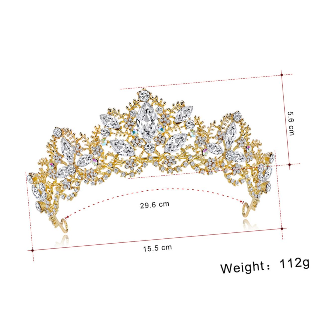 Elegant Bridal Tiara Headband - Wedding Headdress for Bride, Prom & Party - Queen Crown Headpiece for Women - Perfect for Weddings, Proms, and Special Occasions