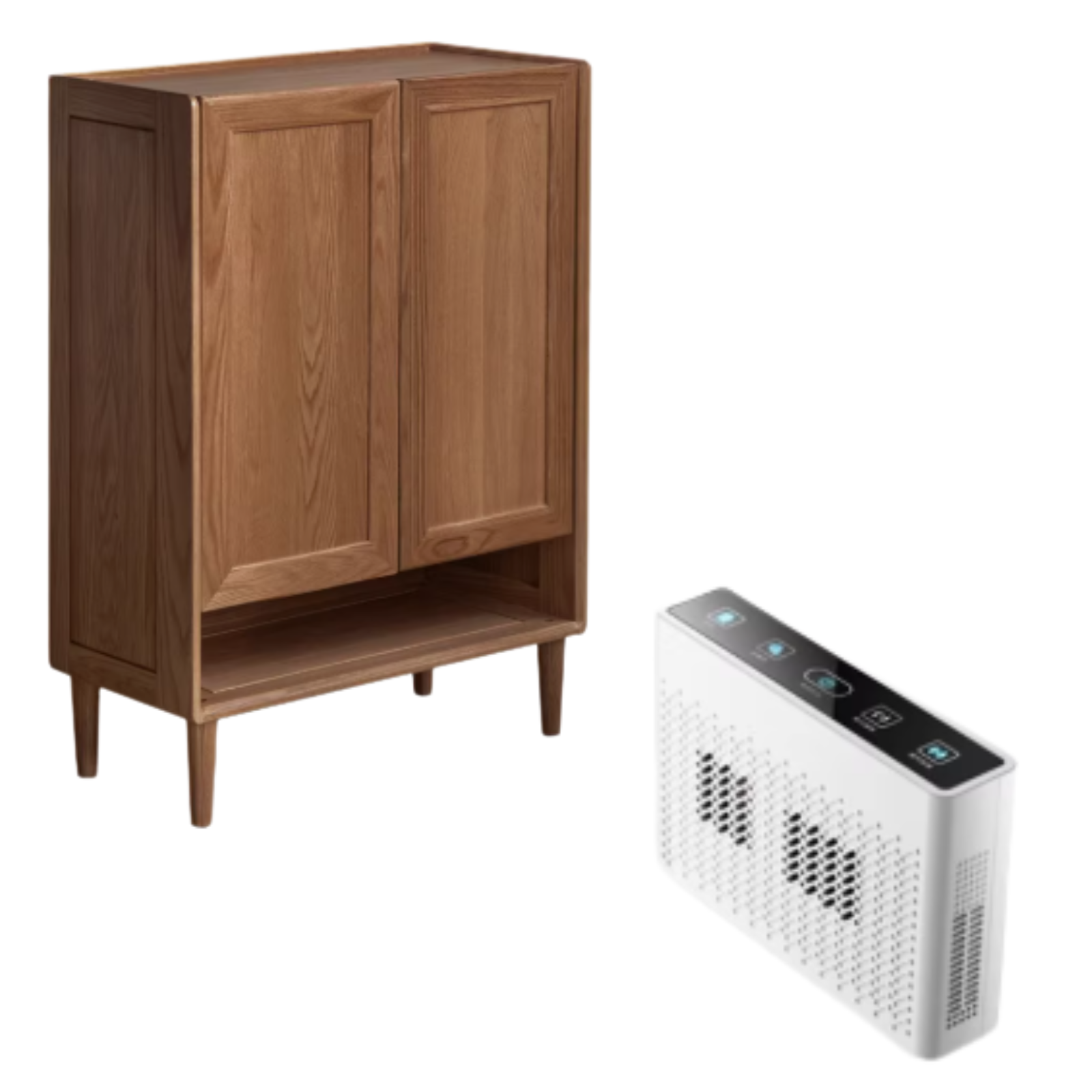 Solid Oak Wood Shoe Storage Cabinet with Bench - Entryway Shoe Organizer for Hallway, Living Room & Bedroom - Perfect for Changing Shoes & Organizing Footwear
