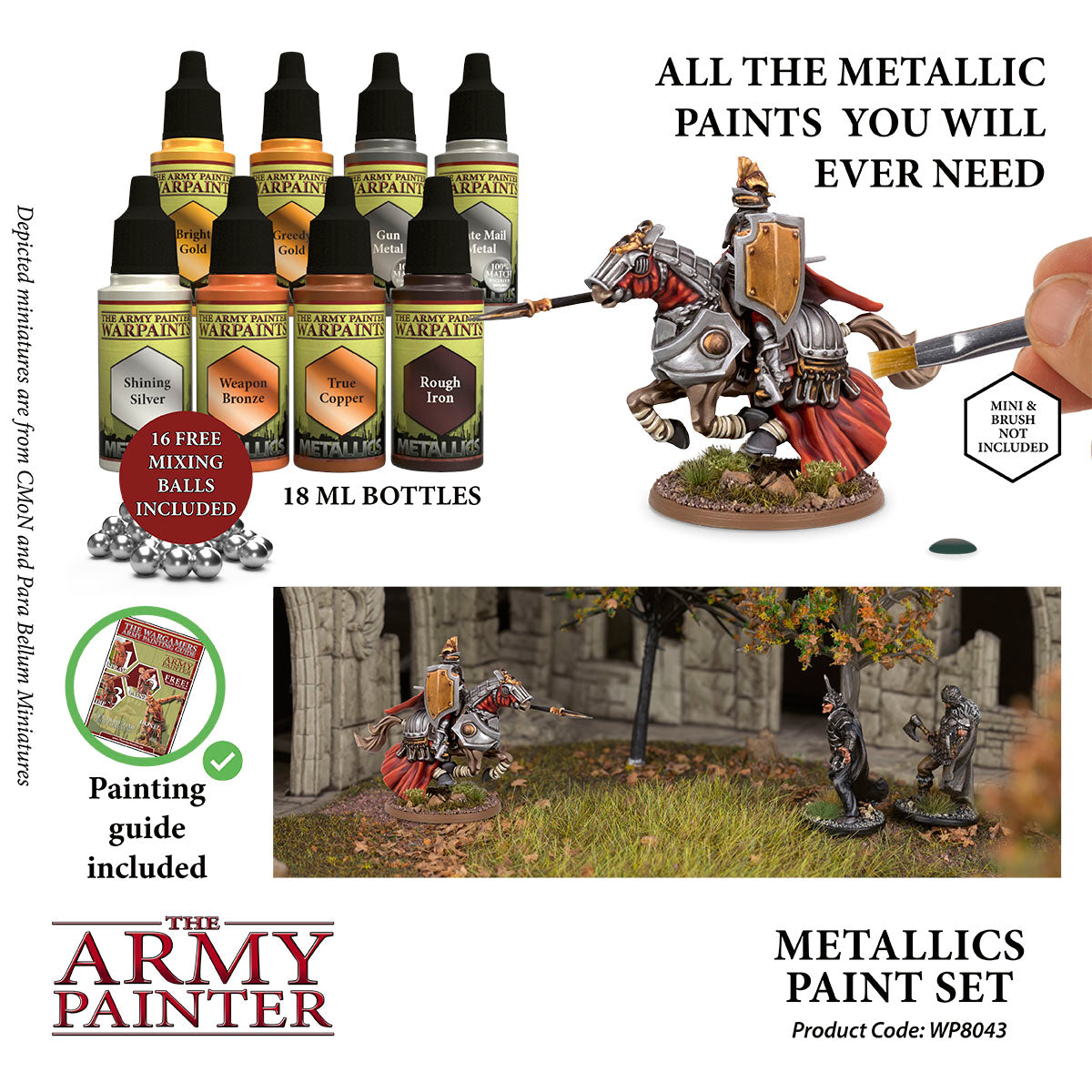 Warpaints Metallics: Premium Metallic Paint Set for Miniatures & Models - Perfect for Warhammer, D&D, and Cosplay