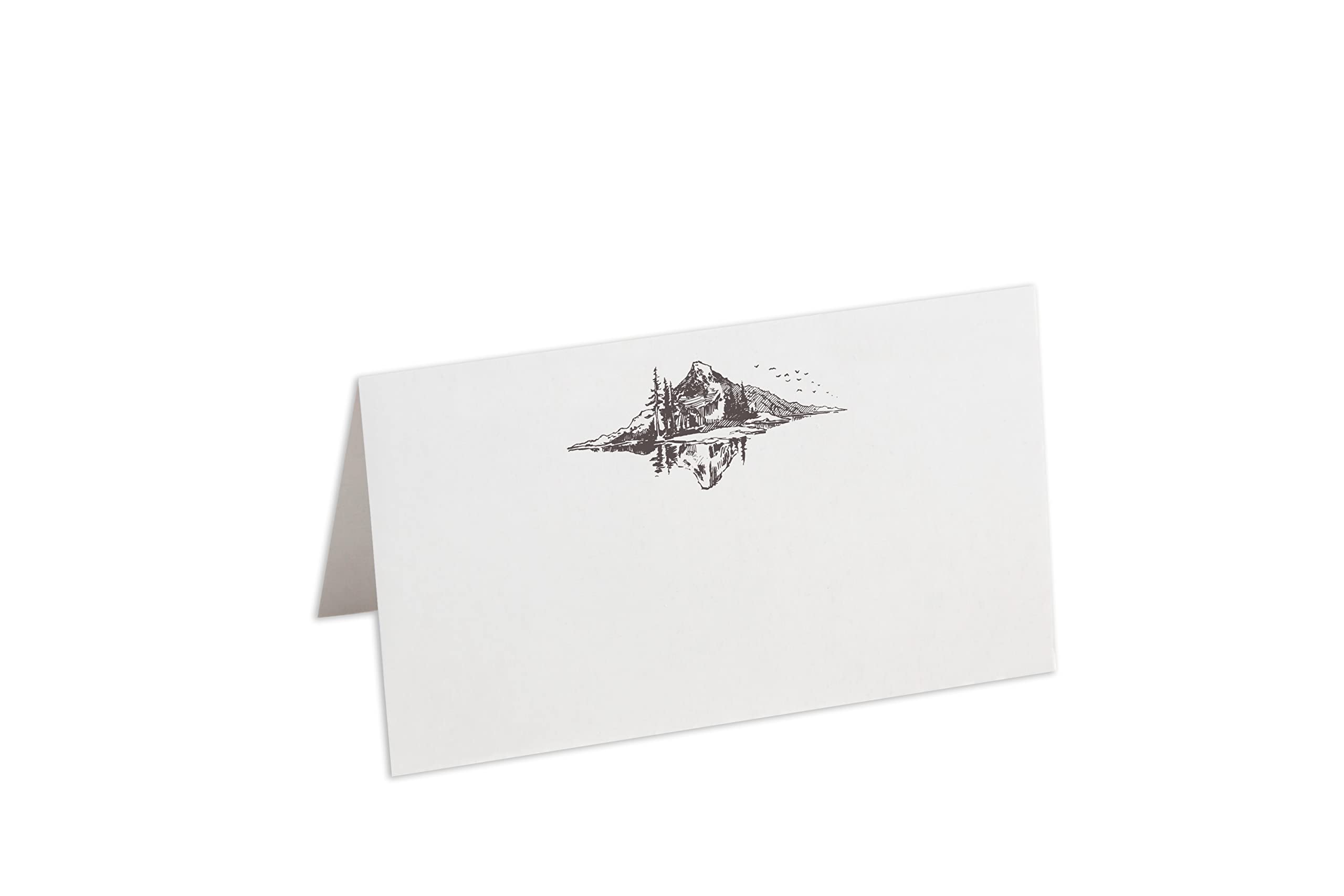 Mountain Landscape Place Cards - Pack of 100 Wedding Seating Cards & Escort Cards (2.5 x 3 Inches) - Pre-Scored & Ready to Use for Weddings, Parties & Special Events