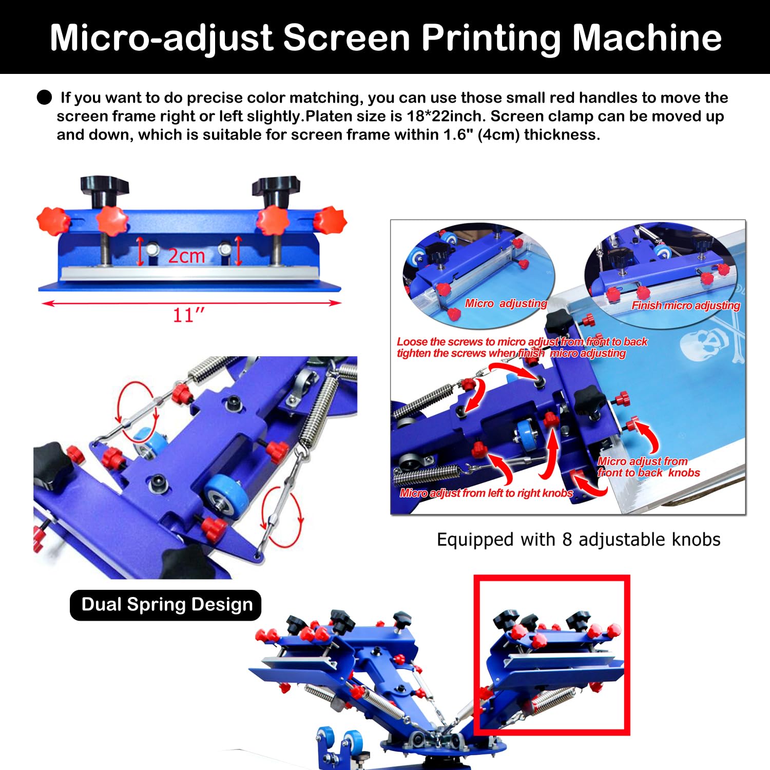 HayWHNKN 3-Color 1-Station Screen Printing Kit with Micro-Adjustment - Silk Screen Press & Flash Dryer for T-Shirts, Hoodies, Leather & Fabric - Perfect for DIY Printing, Small Business & Home Use