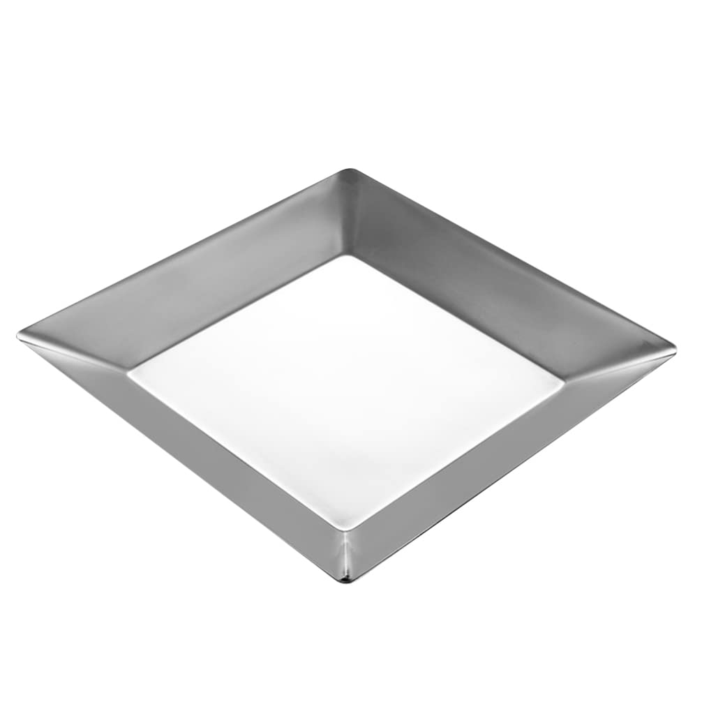 Stainless Steel Jewelry Organizer Tray - 16cm Multi-Purpose Serving Plate for Sushi, Steak, Desserts, Salad | Jewelry Storage & Food Serving Dish for Home & Restaurant Use