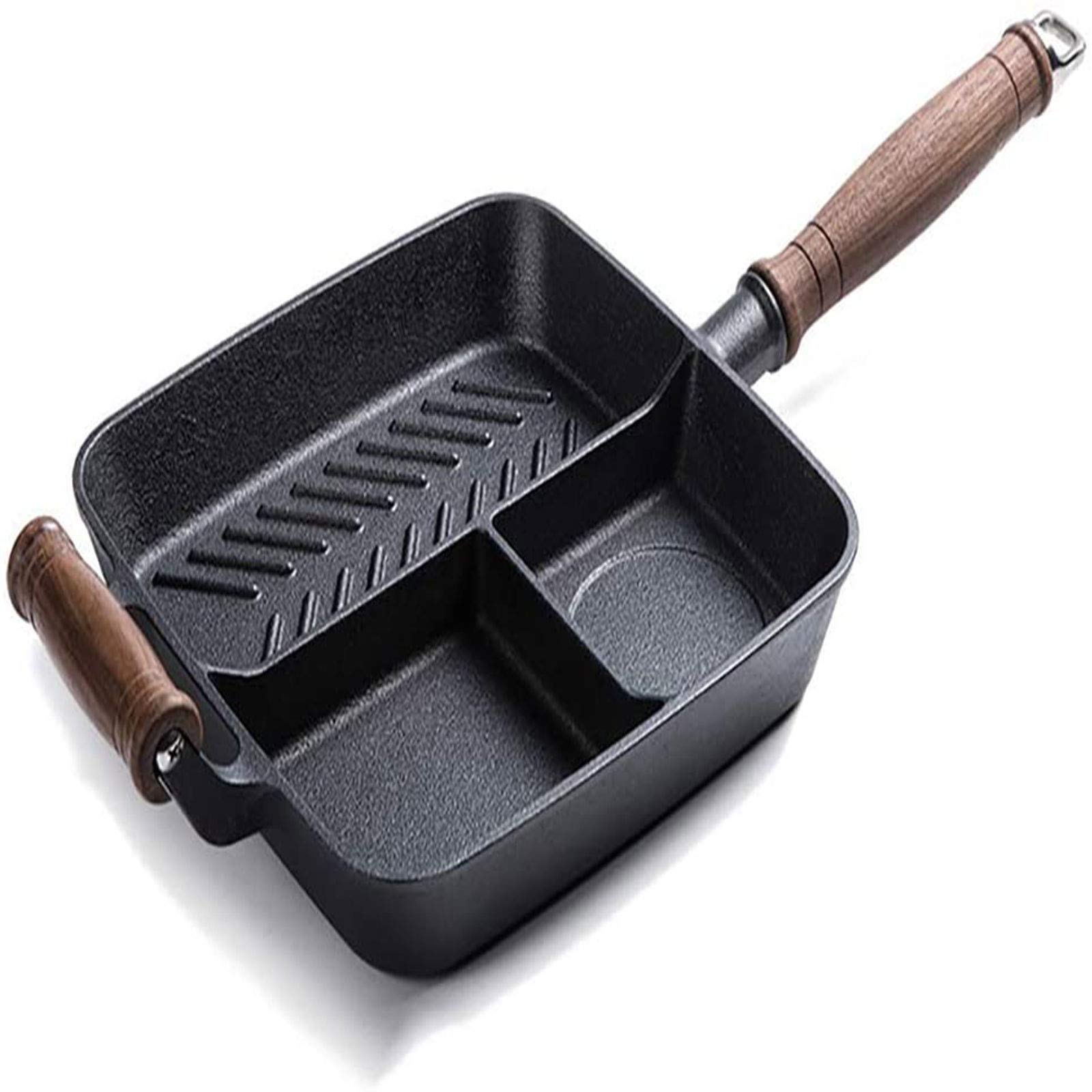 25cm Cast Iron Breakfast Pot - Flat Bottom Non-Stick Frying Pan for Steak, Eggs & More - Multi-Functional Skillet Works on Induction Cooktops - Perfect for Camping, Home Cooking & Outdoor BBQs