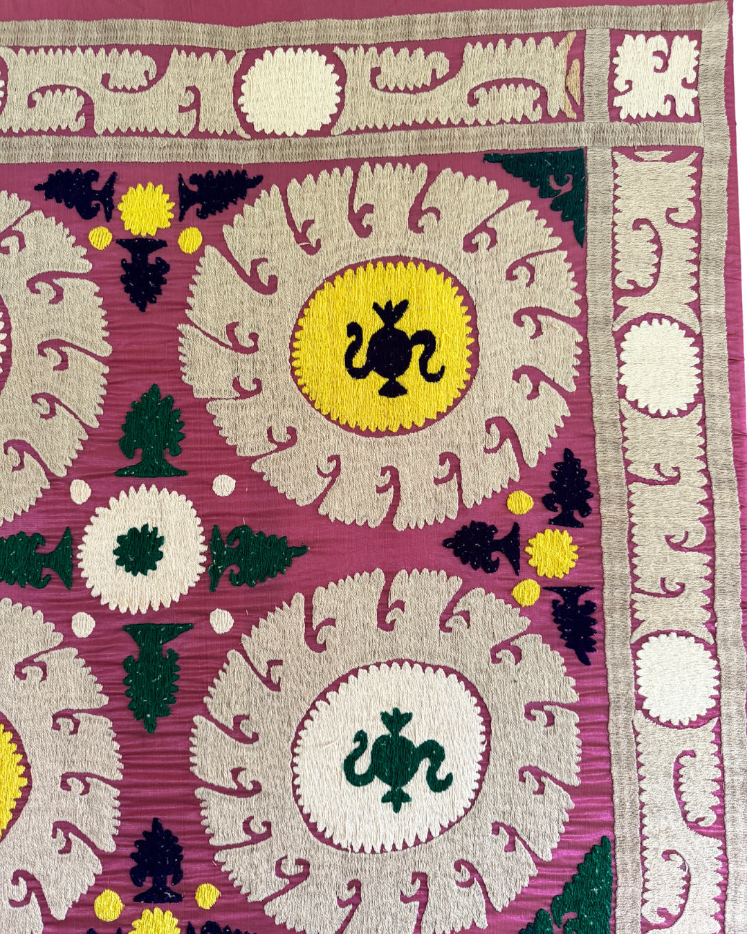 Handmade Suzani Embroidered Wall Hanging Tapestry - Traditional Uzbek Textile Art Decor for Living Room, Bedroom & Boho Home Decor