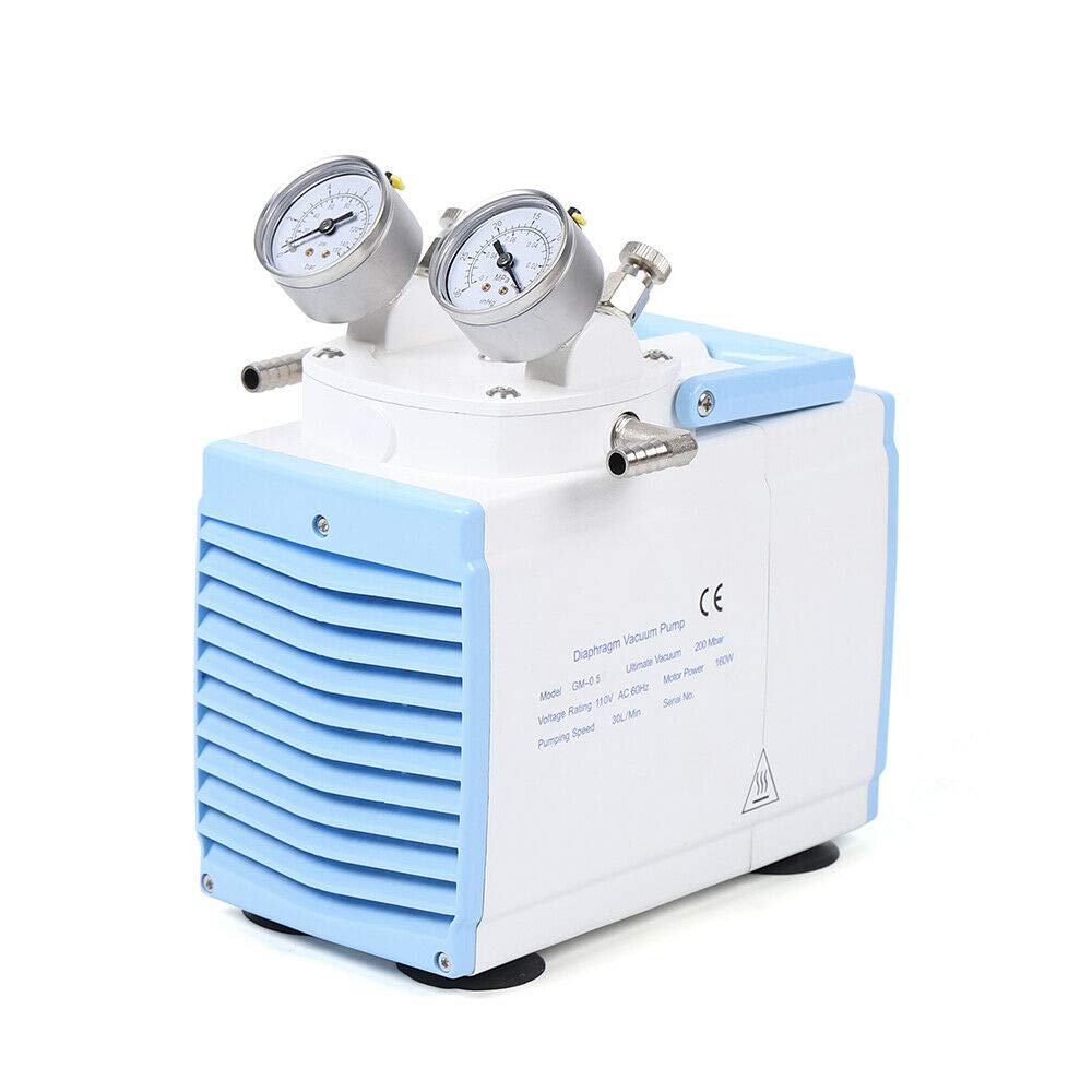 160W Electric Hydraulic Oilless Diaphragm Vacuum Pump - Oil Free Lab Vacuum System with Adjustable Pressure (0.08Mpa, 30L/Min, GM-0.5A) for Scientific Experiments, Medical Equipment & Industrial Filtration