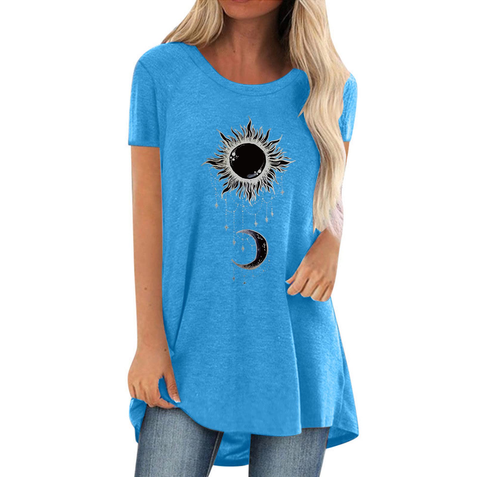 Women's Summer Tops - Loose Fit Casual Printed Short Sleeve Tunic Blouse | Breathable Fashion Tee for Beach, Travel & Everyday Wear