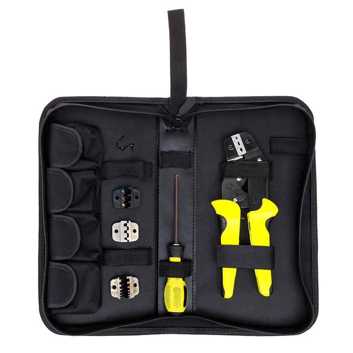 Caczmarek 4-in-1 Professional Wire Crimper Pliers - Ratcheting Terminal Crimping Tool with Storage Bag for Electrical Repairs & DIY Projects | Perfect for Auto, Home & Electronics Wiring