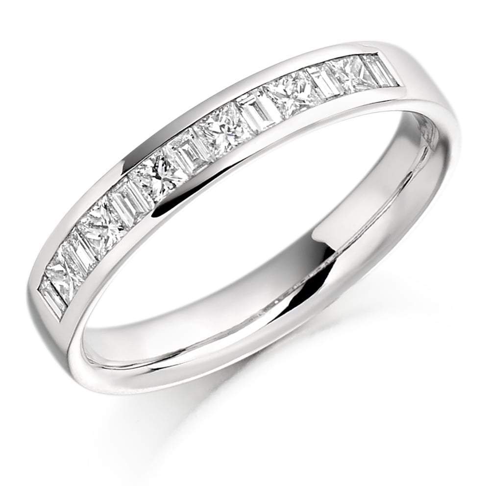 0.50ct Diamond Channel Set Mixed Cut Half Eternity Wedding Band - Perfect for Bridal Jewelry, Anniversary Gifts & Special Occasions