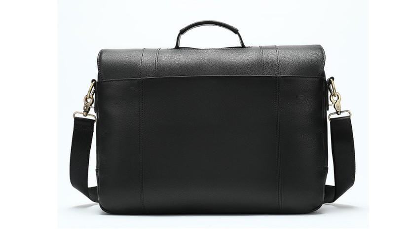 Premium Black Leather Messenger Bag for Men & Women - Stylish Shoulder Bag for Work, Travel & Daily Commute