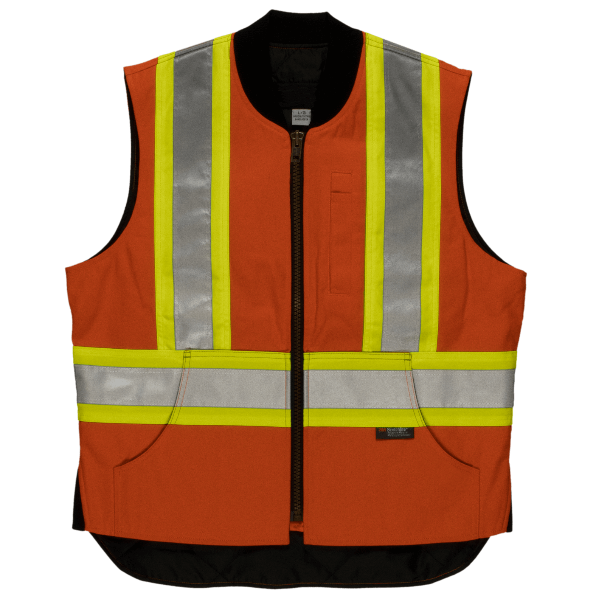 Tough Duck Men's Class 2 Reflective Safety Vest - High Visibility Work Vest for Construction, Road Work & Emergency Response - ANSI Certified for Safety