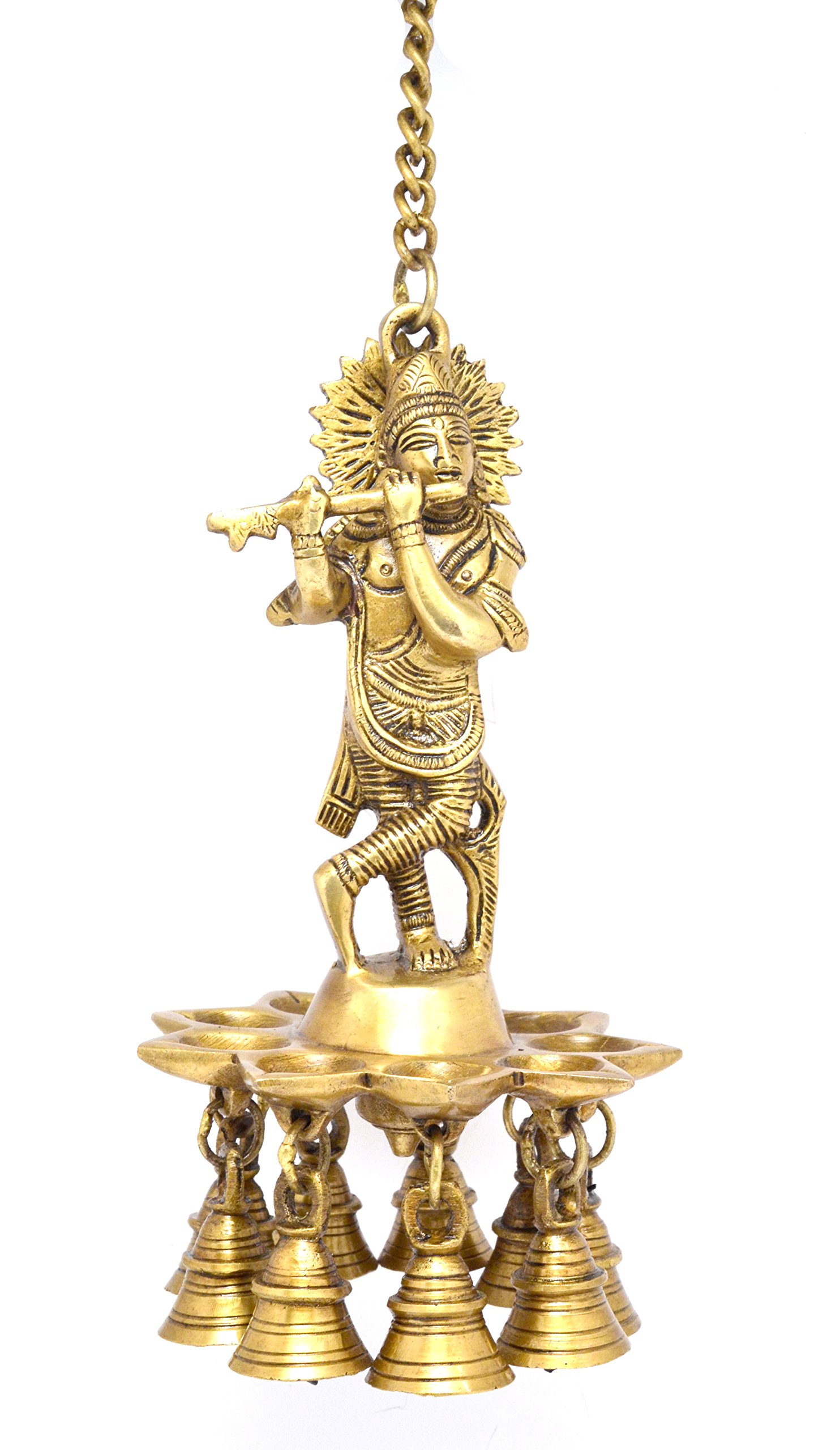 Krishna Brass Hanging Diya - Home Decor for Festivals & Pooja