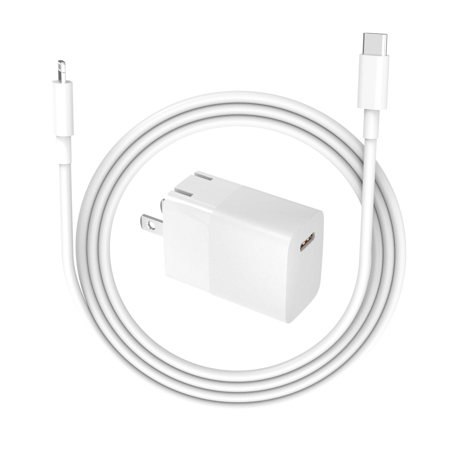 20W MFi Certified Fast Charger for AirPods Pro 1/2, AirPods Max & AirPods 1/2/3 Gen - USB-C to Lightning Charging Block with 6.6ft Cable - Perfect for Home, Office & Travel Charging