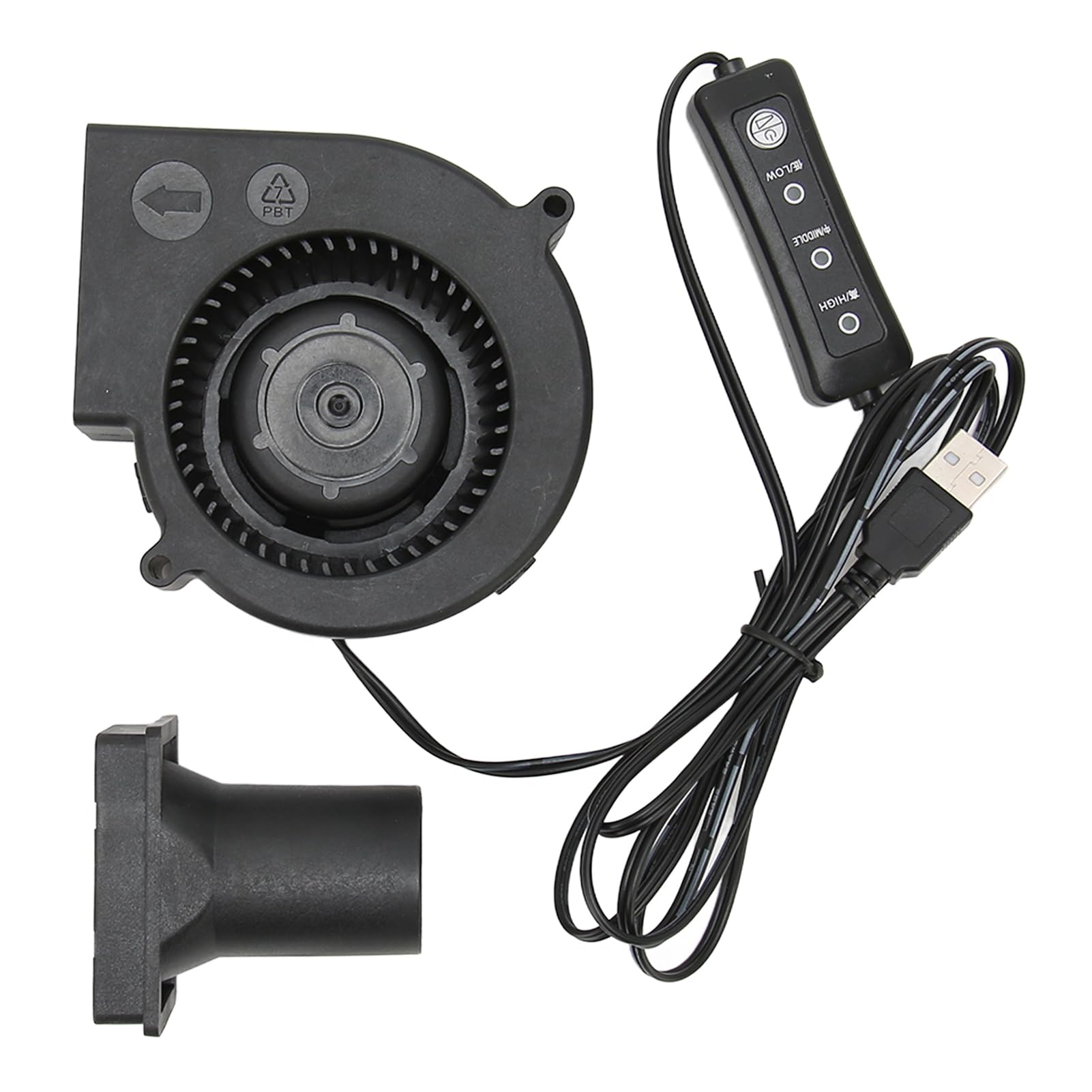 97x33mm USB Blower Cooling Fan - 3.8 Inch 3-Speed Brushless DC 5V Fan (3800 RPM, 22 CFM) for PC Cooling, Electronics, 3D Printers & Gaming Rigs | Quiet High-Performance Computer Fan for Optimal Airflow