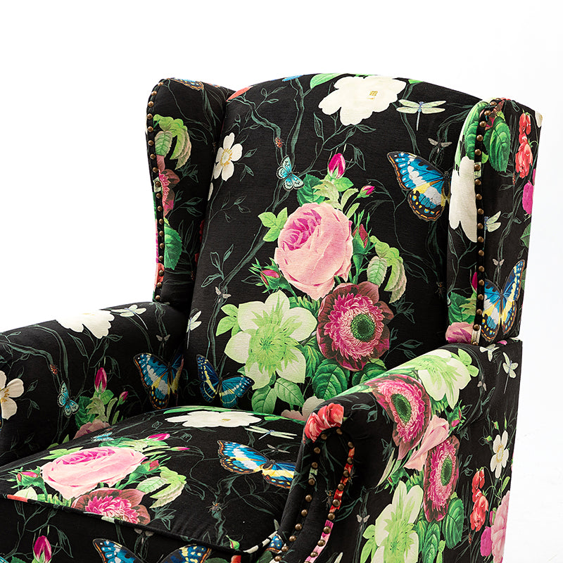 Felix Upholstered Wingback Armchair with Spindle Legs - Comfortable Living Room Chair for Reading & Relaxing - Perfect for Home Office, Bedroom or Lounge Area